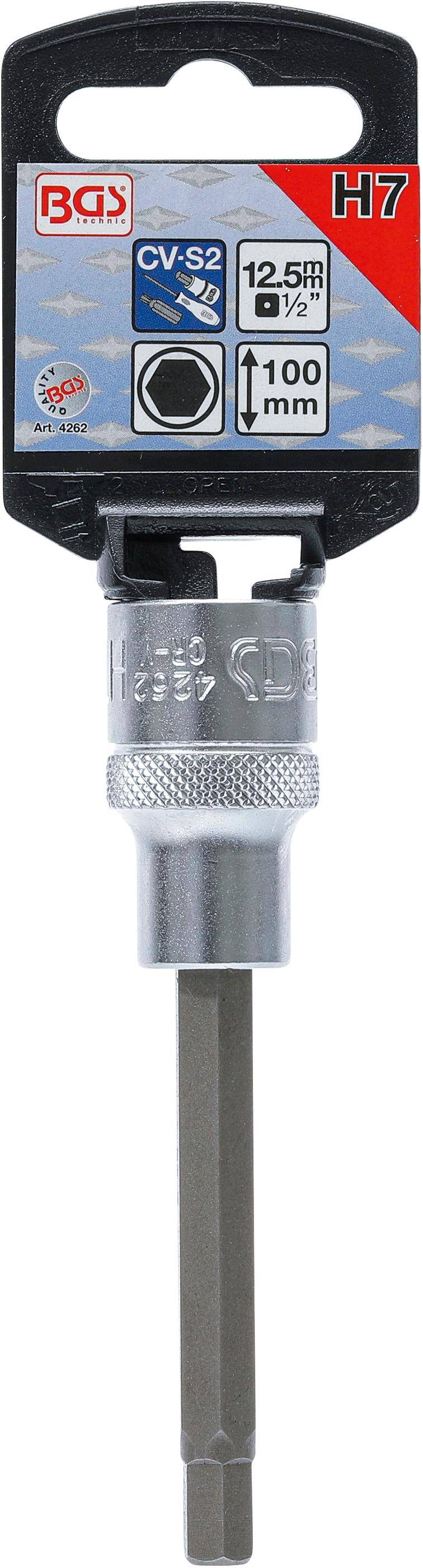 BGS technic Bit-Einsatz | Lnge 100 mm | Antrieb Innenvierkant 12,5 mm