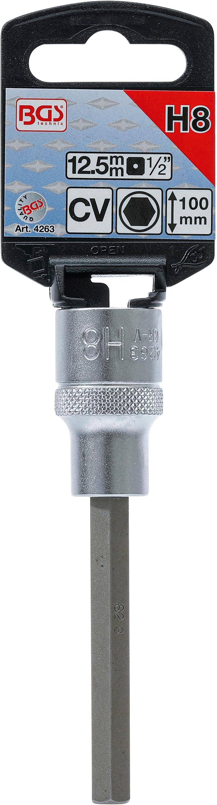 BGS technic Bit-Einsatz | Lnge 100 mm | Antrieb Innenvierkant 12,5 mm