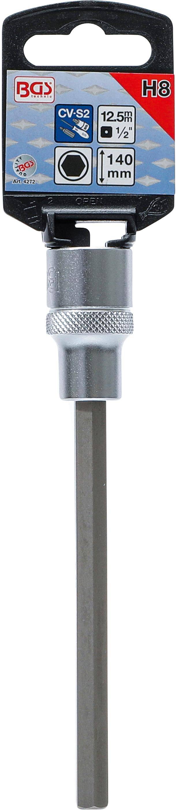 BGS technic Bit-Einsatz | Lnge 140 mm | Antrieb Innenvierkant 12,5 mm