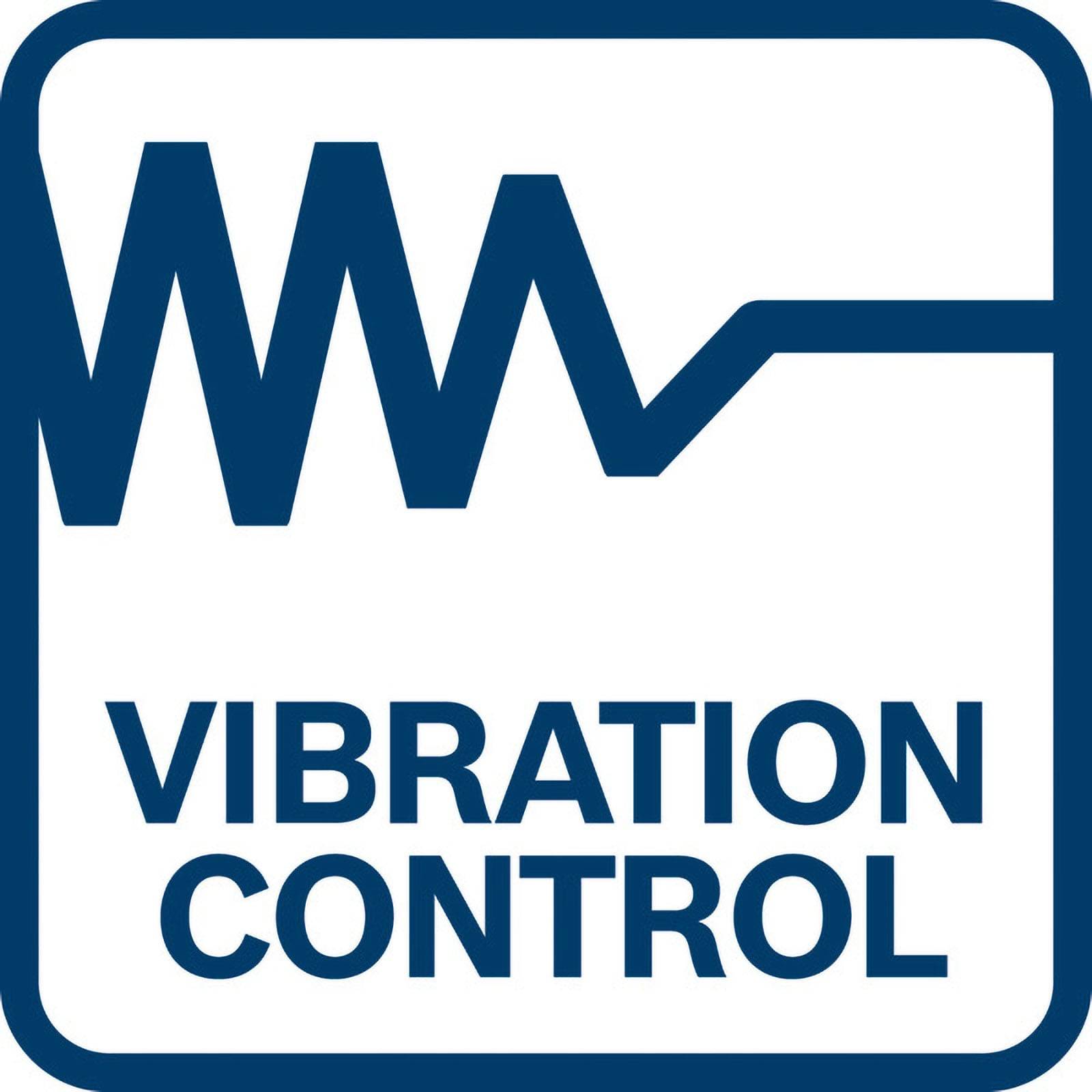 Ein Logo mit einer stilisierten Sinuswelle und dem Text ‚Vibration Control', das Technologie oder Ausrüstung zur Vibrationssteuerung andeutet.