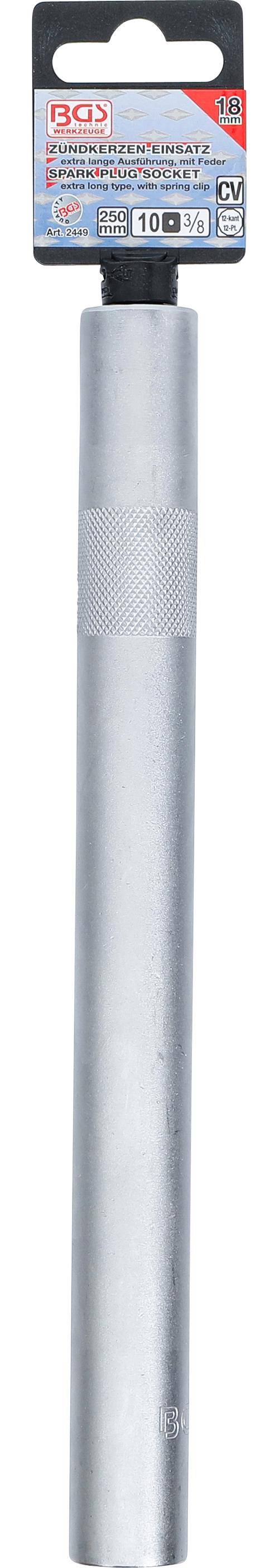 BGS Zündkerzen-Einsatz Zwölfkant, extra lang | Antrieb Innenvierkant