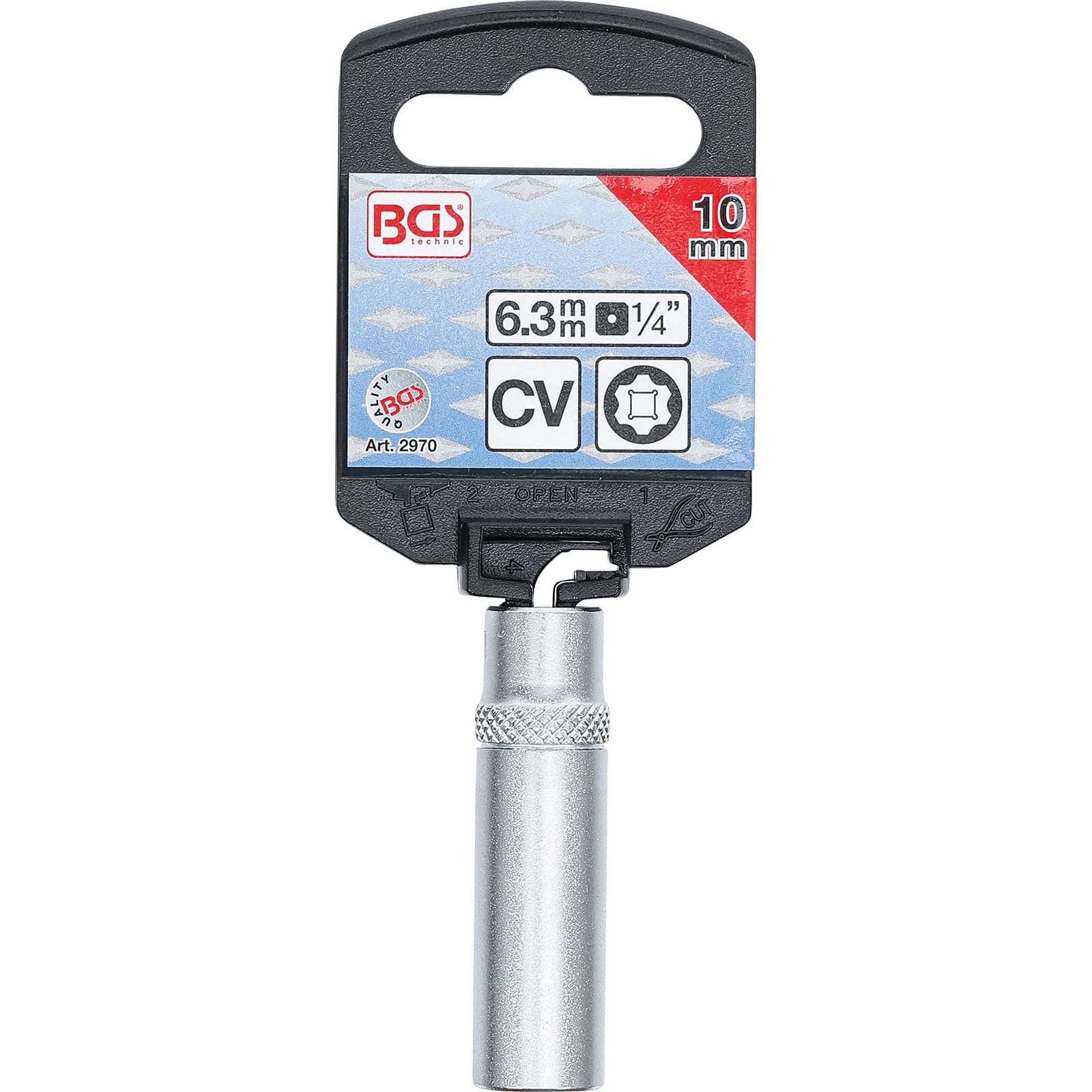 Eine 10-mm-Stecknuss-Aufsatz von BGS mit 1/4