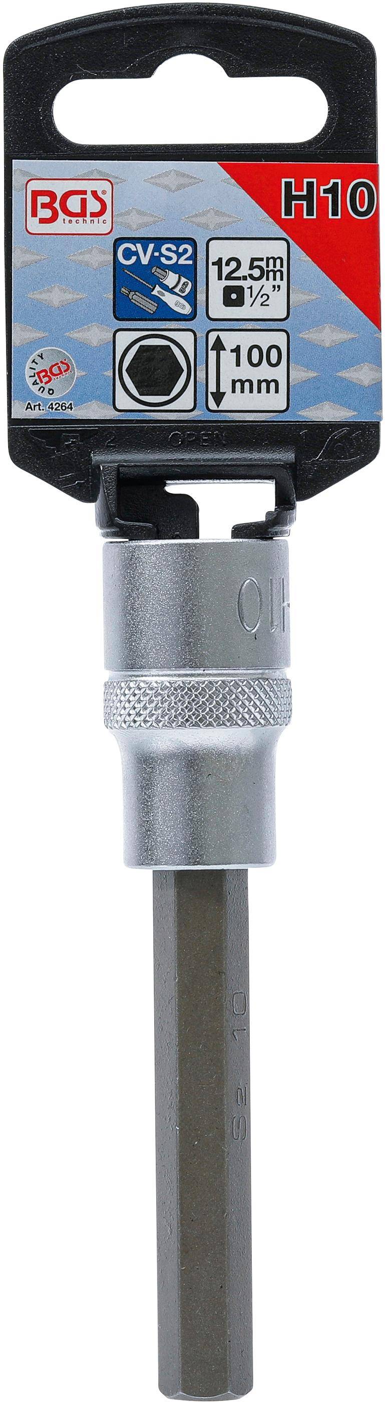 BGS technic Bit-Einsatz | Lnge 100 mm | Antrieb Innenvierkant 12,5 mm