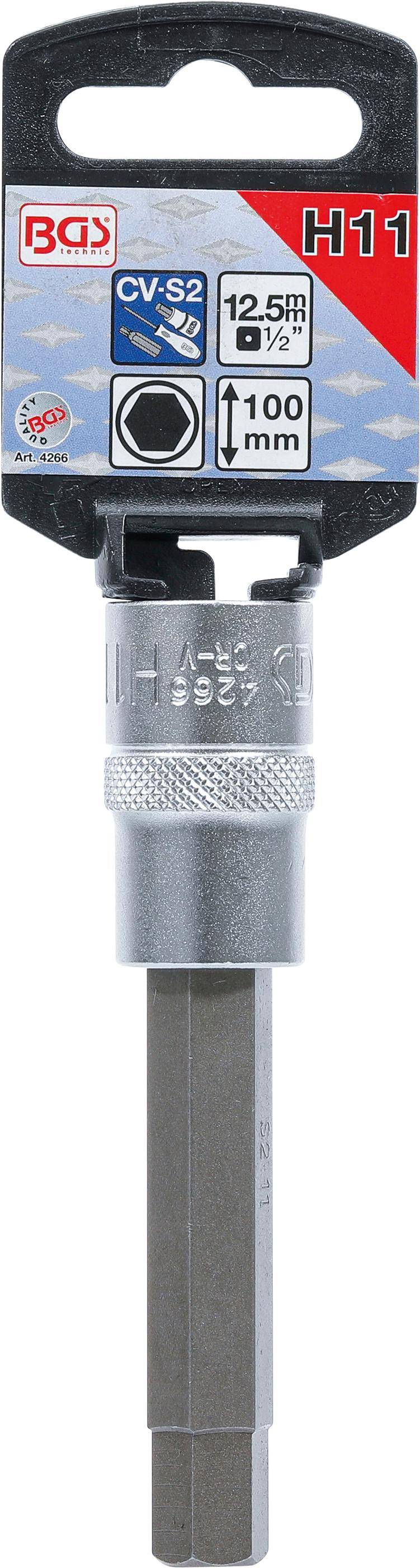 BGS technic Bit-Einsatz | Lnge 100 mm | Antrieb Innenvierkant 12,5 mm
