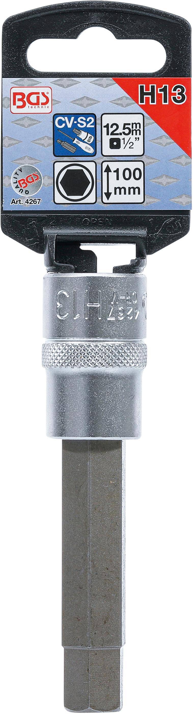 BGS technic Bit-Einsatz | Lnge 100 mm | Antrieb Innenvierkant 12,5 mm
