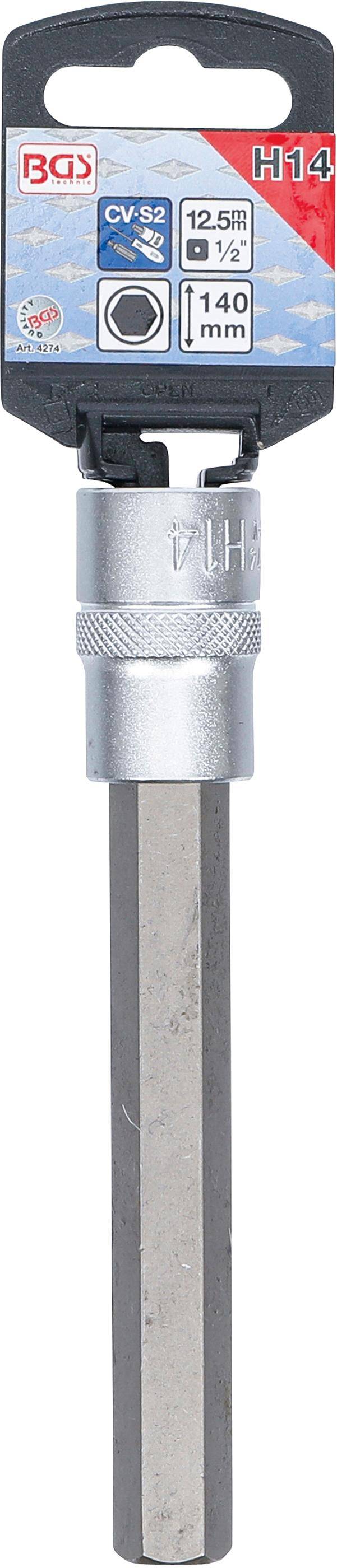 BGS technic Bit-Einsatz | Lnge 140 mm | Antrieb Innenvierkant 12,5 mm