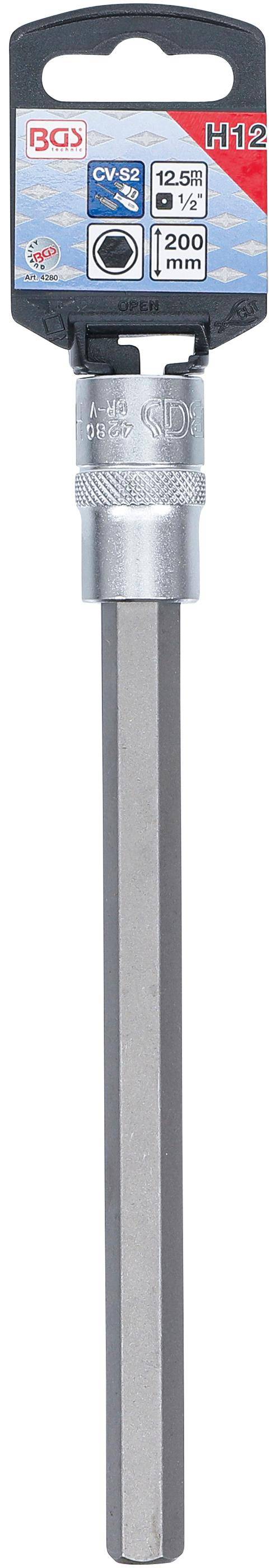 BGS technic Bit-Einsatz | Lnge 200 mm | Antrieb Innenvierkant 12,5 mm