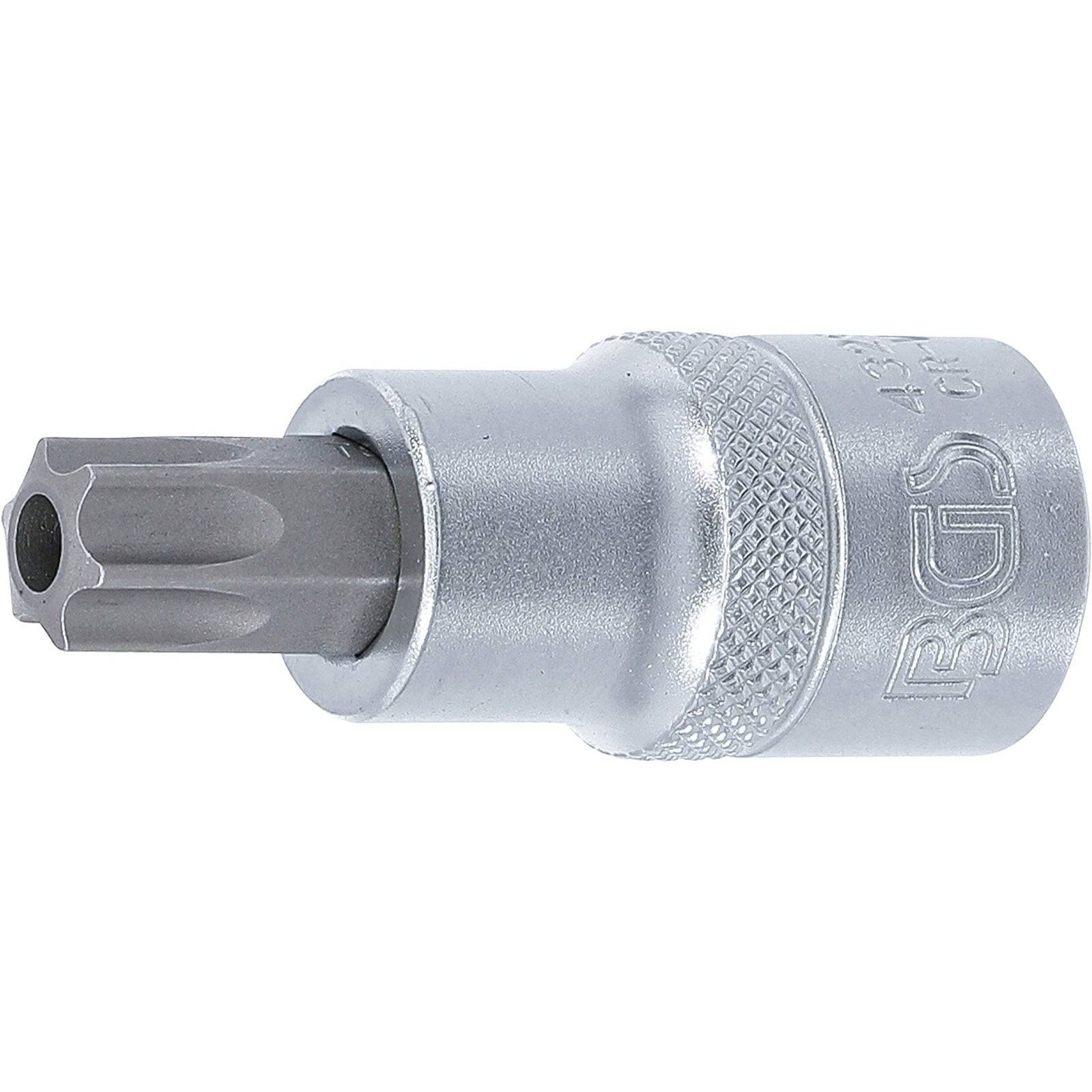 BGS Bit-Einsatz Antrieb Innenvierkant 12,5 mm (1/2") T-Profil (für Torx) mit Bohrung T55 - 4329