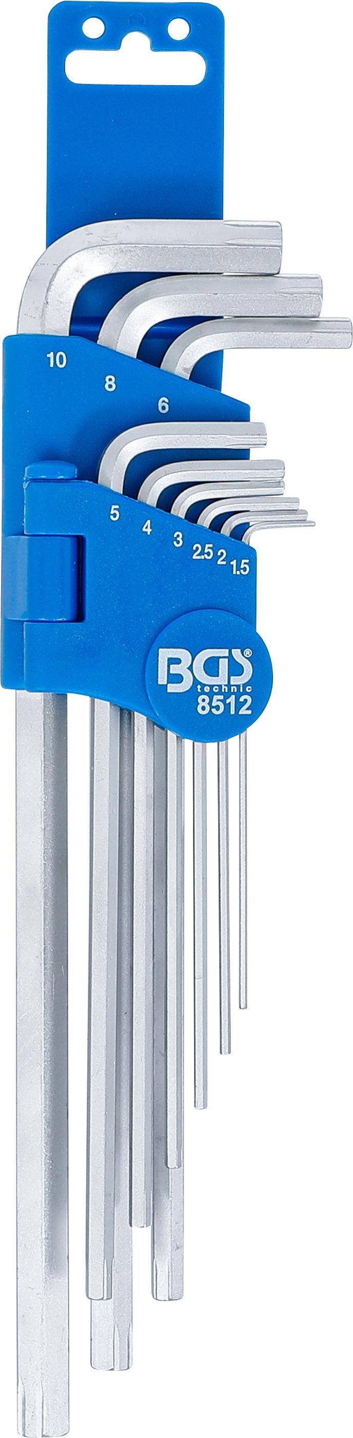 BGS technic Spezial-Winkelschlssel-Satz | Innensechskant 1,5 - 10 mm