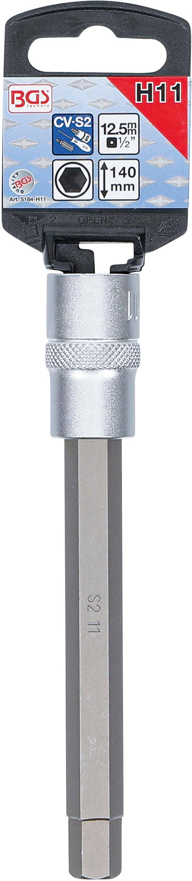 BGS Bit-Einsatz | Länge 140 mm | Antrieb Innenvierkant 12,5 mm (1/2")