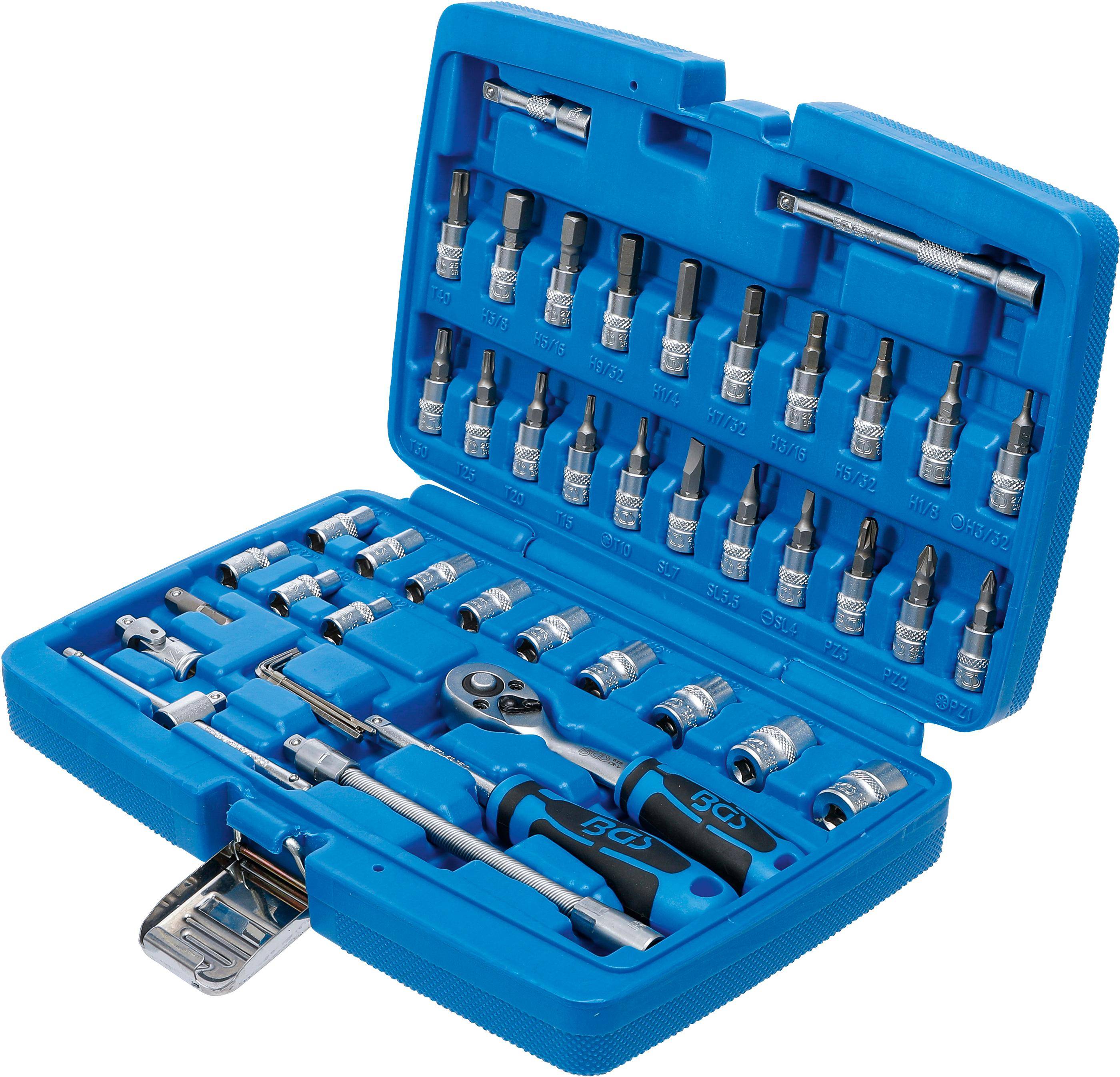 BGS Steckschlüssel-Satz | Antrieb 6,3 mm (1/4") | Zollgrößen | 46-tlg.