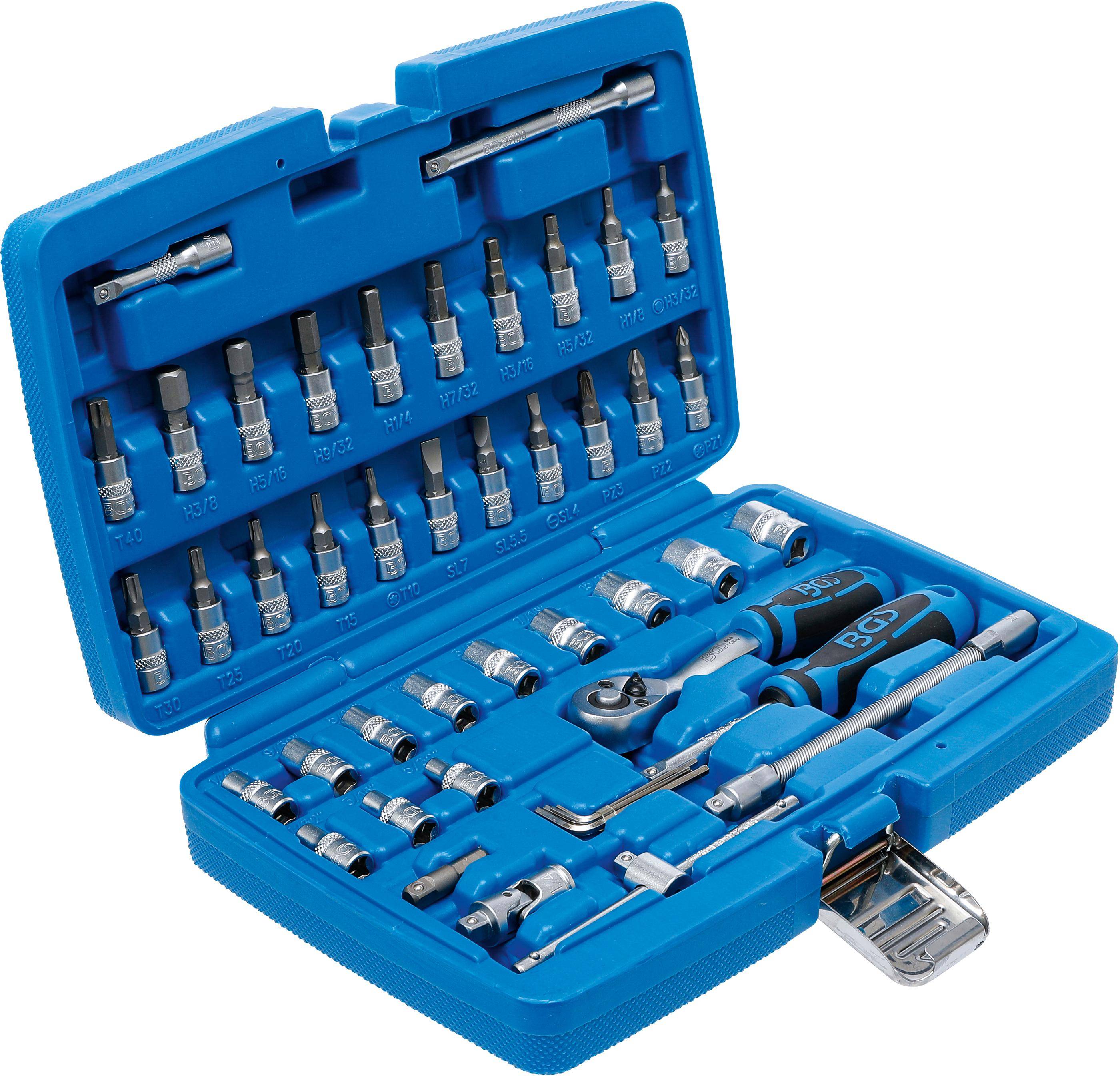 BGS Steckschlssel-Satz | Antrieb 6,3 mm (1/4") | Zollgren | 46-tlg.