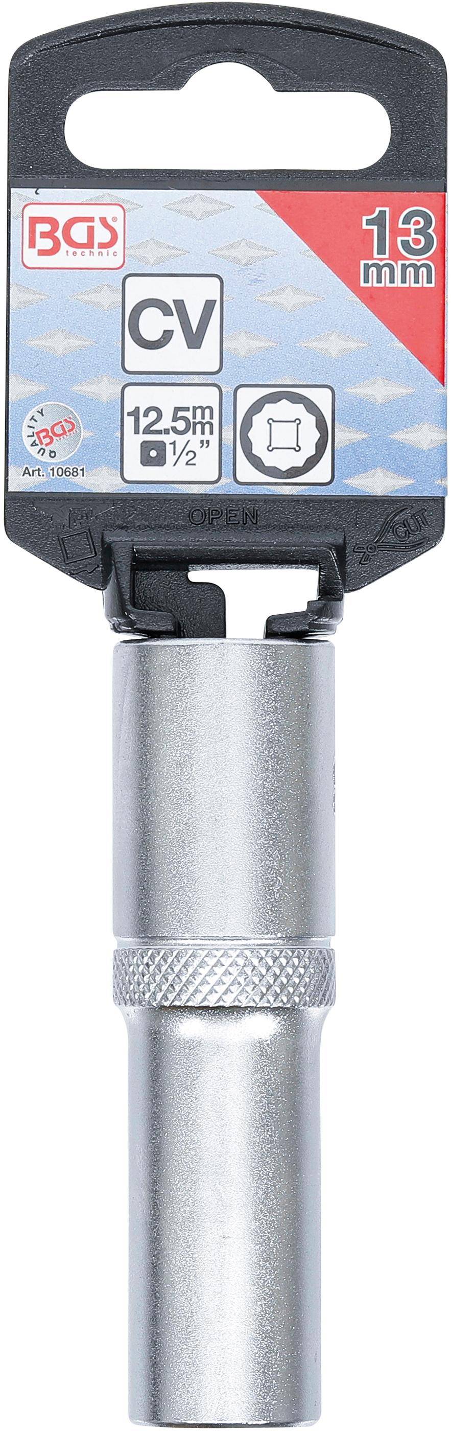 BGS Steckschlüssel-Einsatz Zwölfkant, tief | Antrieb Innenvierkant