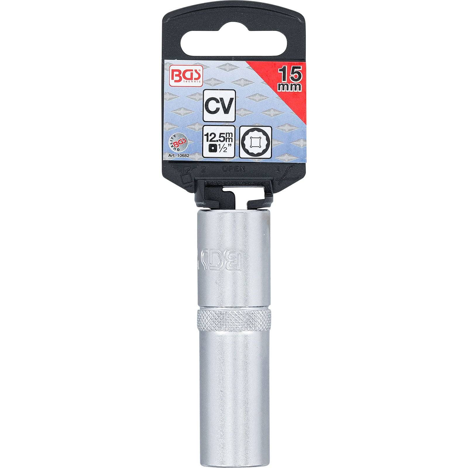 Ein 15-mm-Steckschlüssel mit der Aufschrift 