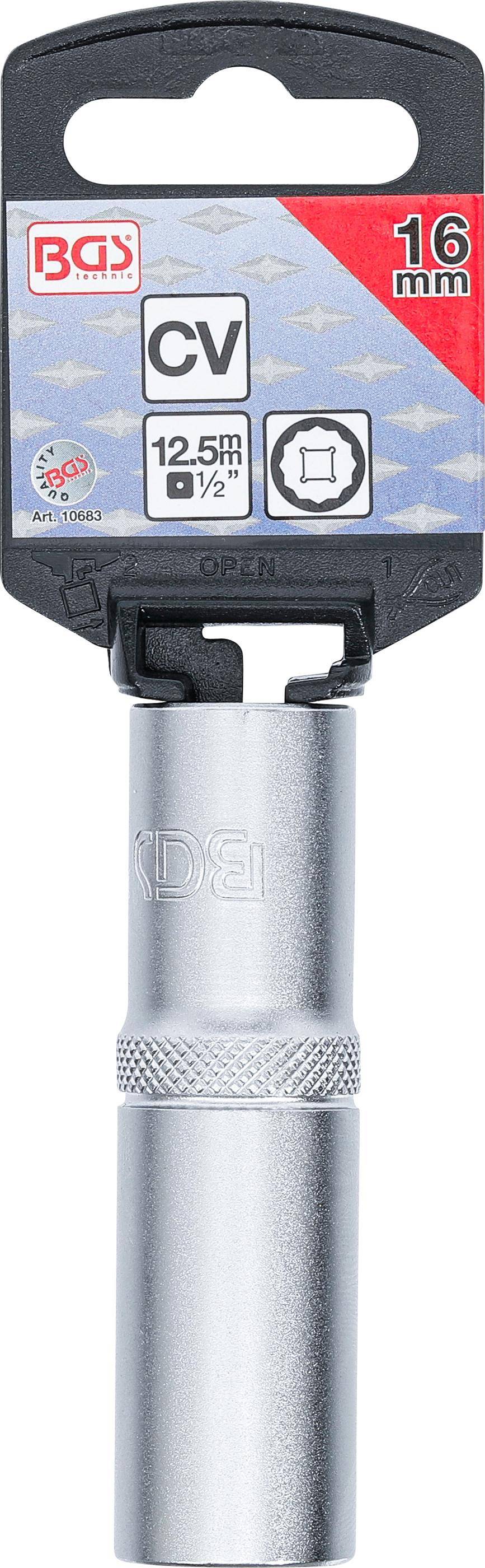 BGS Steckschlüssel-Einsatz Zwölfkant, tief | Antrieb Innenvierkant