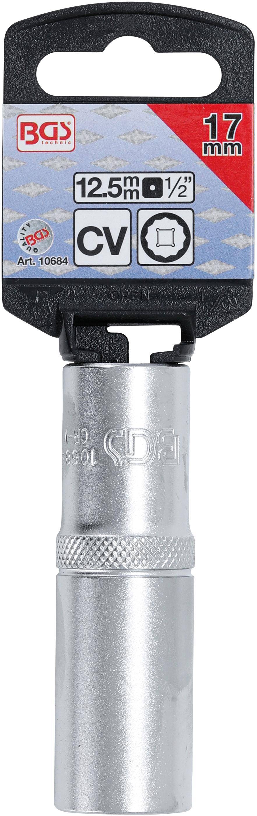 BGS Steckschlüssel-Einsatz Zwölfkant, tief | Antrieb Innenvierkant