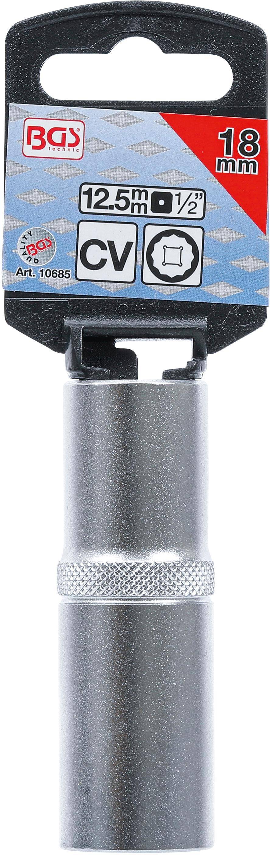 BGS Steckschlssel-Einsatz Zwlfkant, tief | Antrieb Innenvierkant 12,5