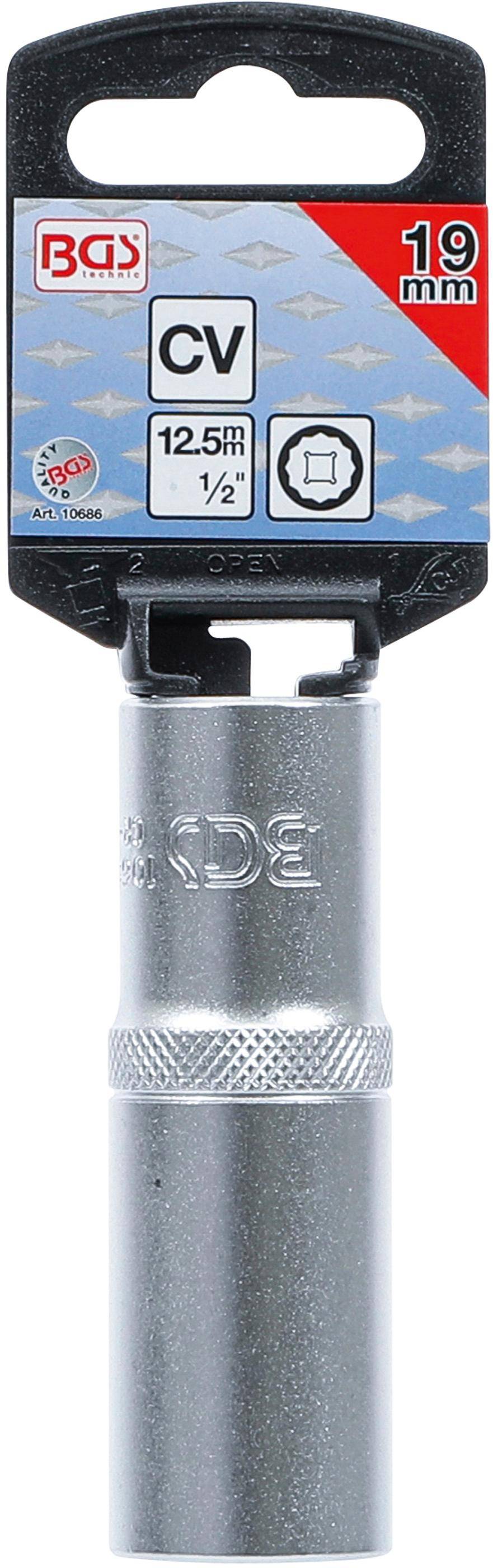 BGS Steckschlssel-Einsatz Zwlfkant, tief | Antrieb Innenvierkant 12,5