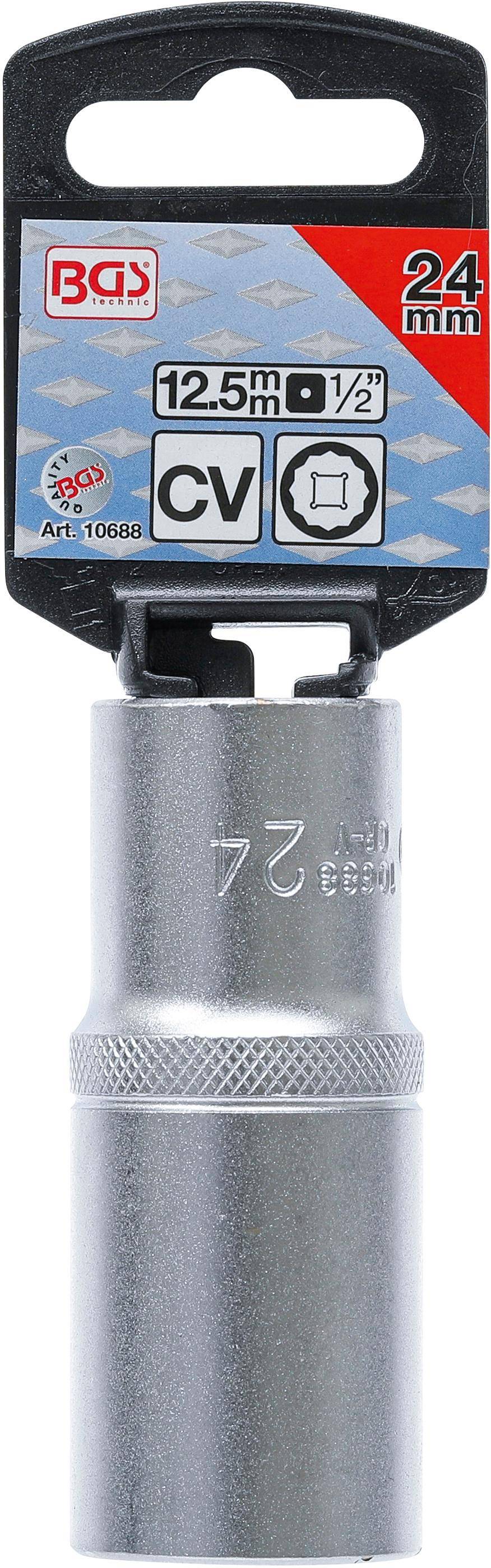 BGS Steckschlssel-Einsatz Zwlfkant, tief | Antrieb Innenvierkant 12,5