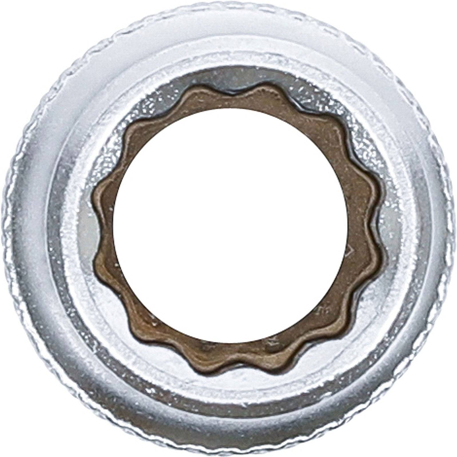 Eine Nahaufnahme eines Flaschendeckels mit einem goldenen sternförmigen Symbol in der Mitte, umrahmt von einem silbernen metallischen Ring.