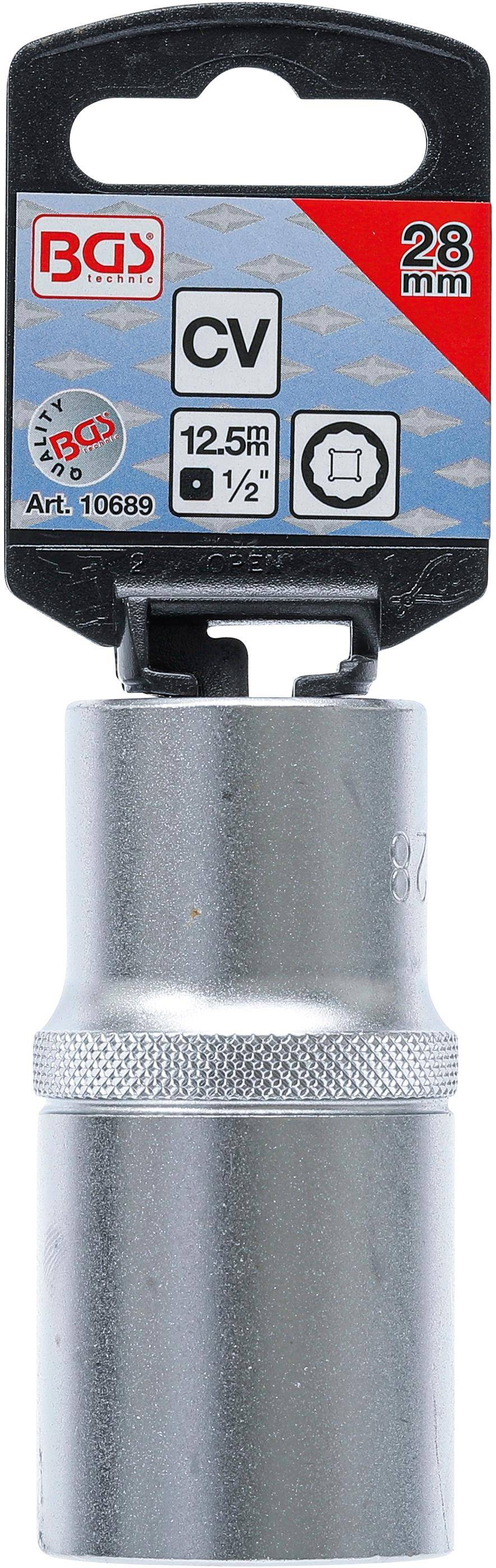 BGS Steckschlssel-Einsatz Zwlfkant, tief | Antrieb Innenvierkant 12,5