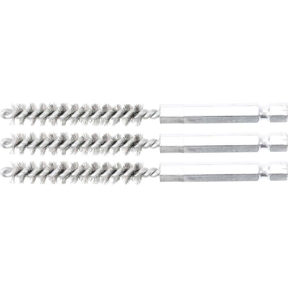 Stahlbürste - 8 mm - Antrieb Außensechskant 6,3 mm (1/4") - 3-teilig