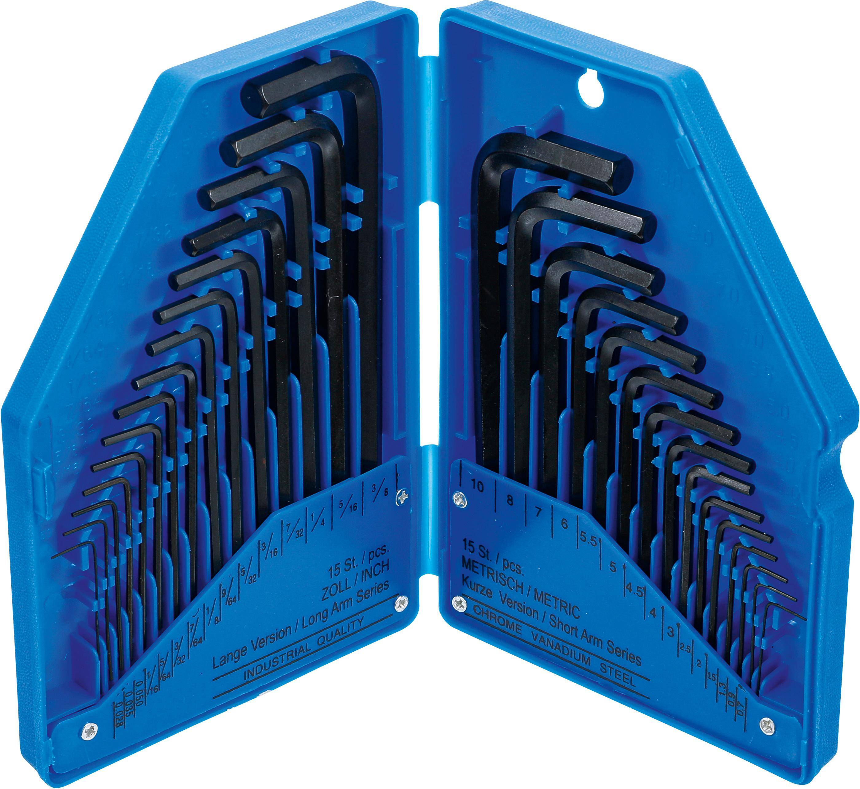 BGS Diy Winkelschlüssel-Satz | Zollmaße/metrisch | Innensechskant |