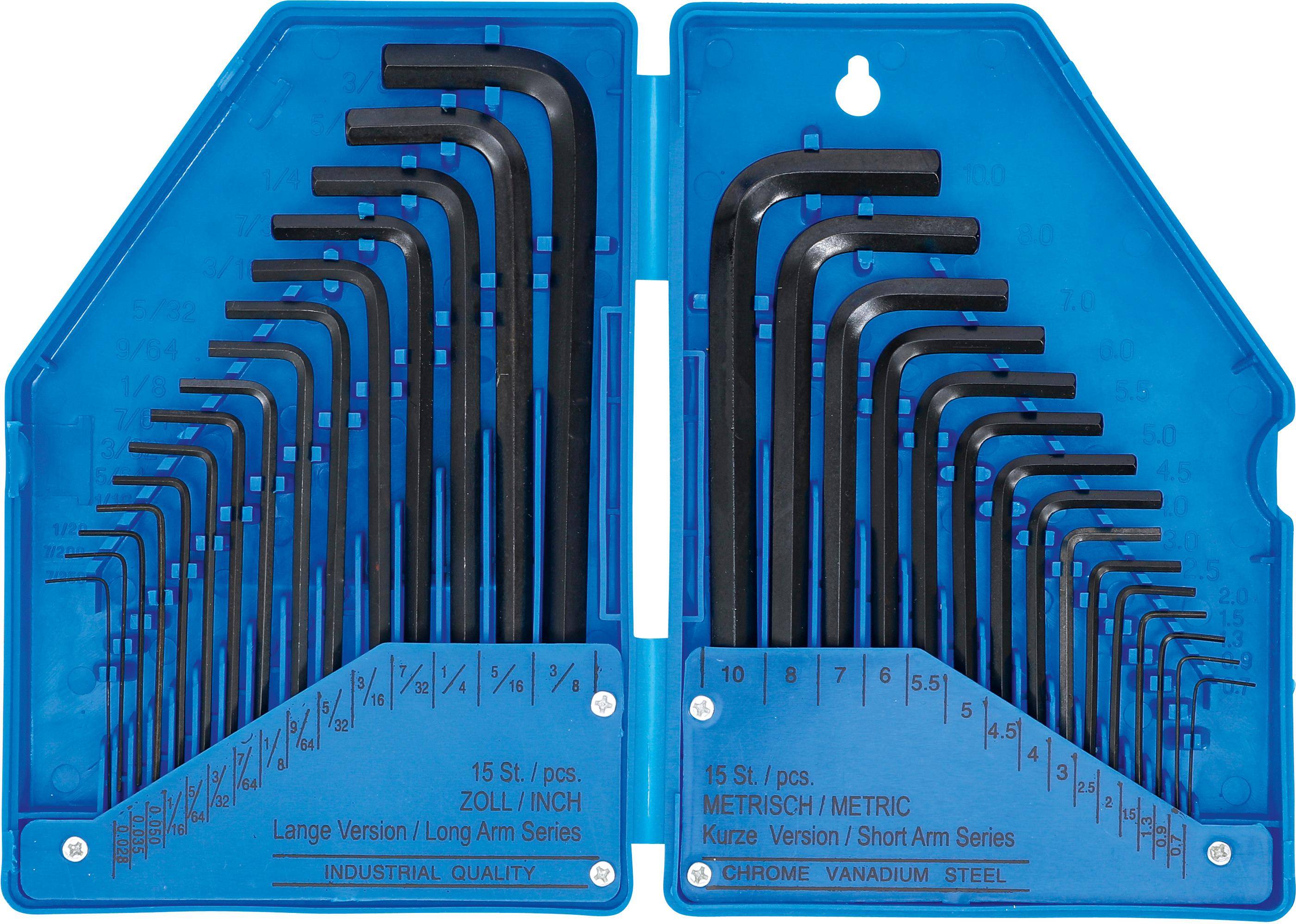 BGS Diy Winkelschlüssel-Satz | Zollmaße/metrisch | Innensechskant |