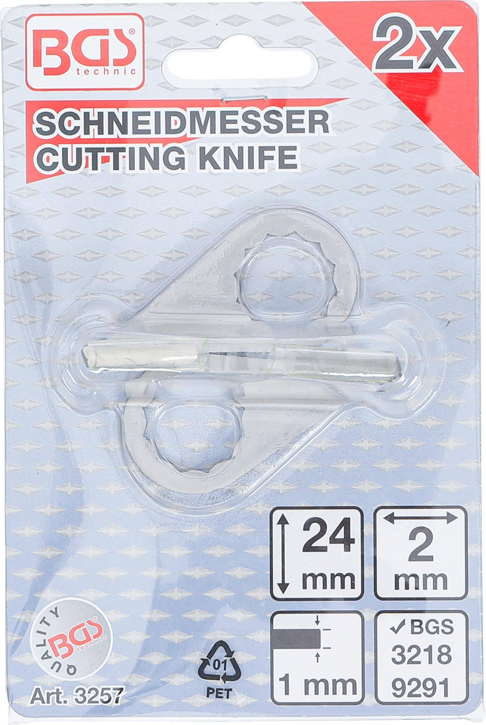 BGS Schneidmesser, halbrund | für Art. 3218, 9291 | 2 x 24 mm | 2-tlg.