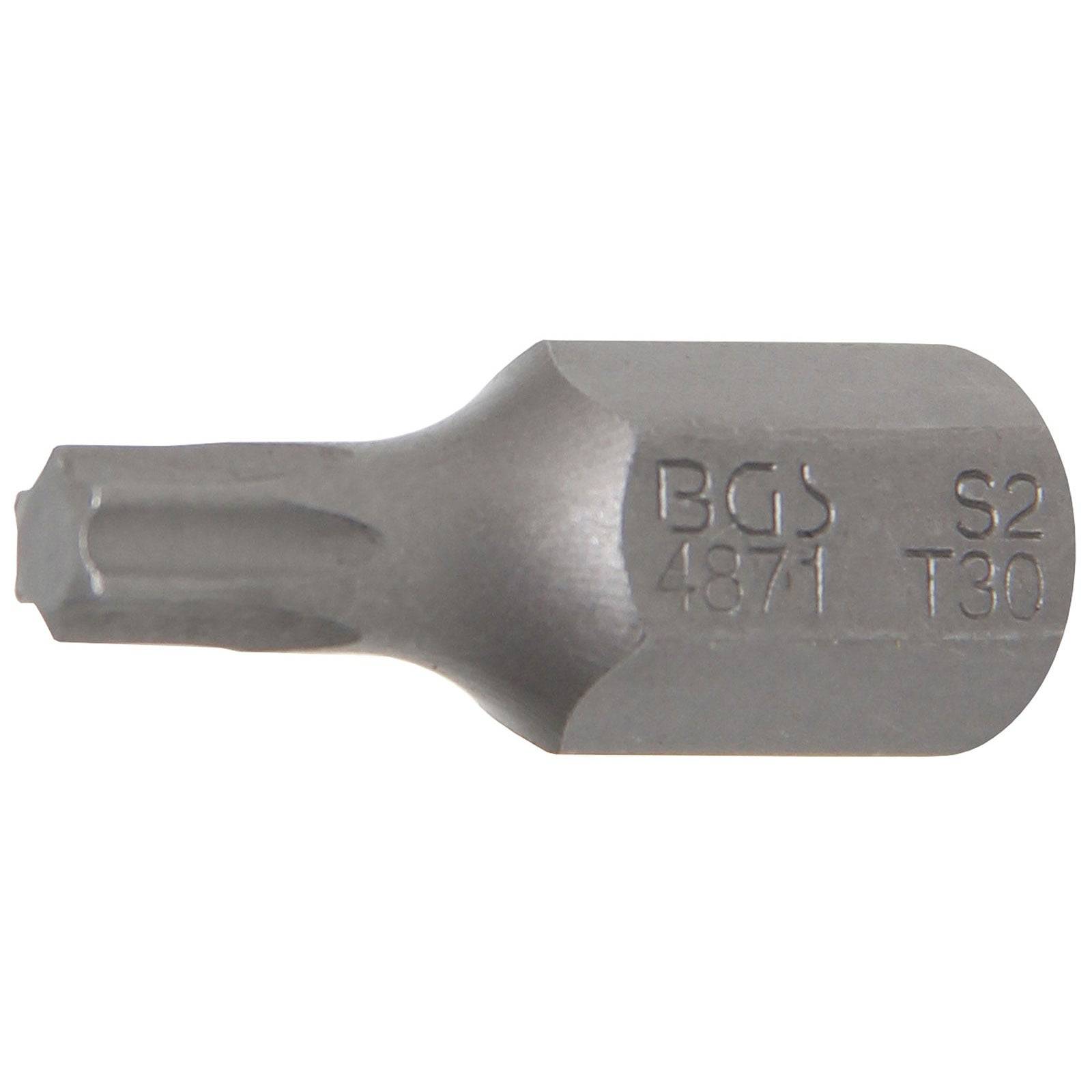 T30 Torx-Bit von BGS-Werkzeugen, grau metallic, beschriftet mit BGS 4871 S2.