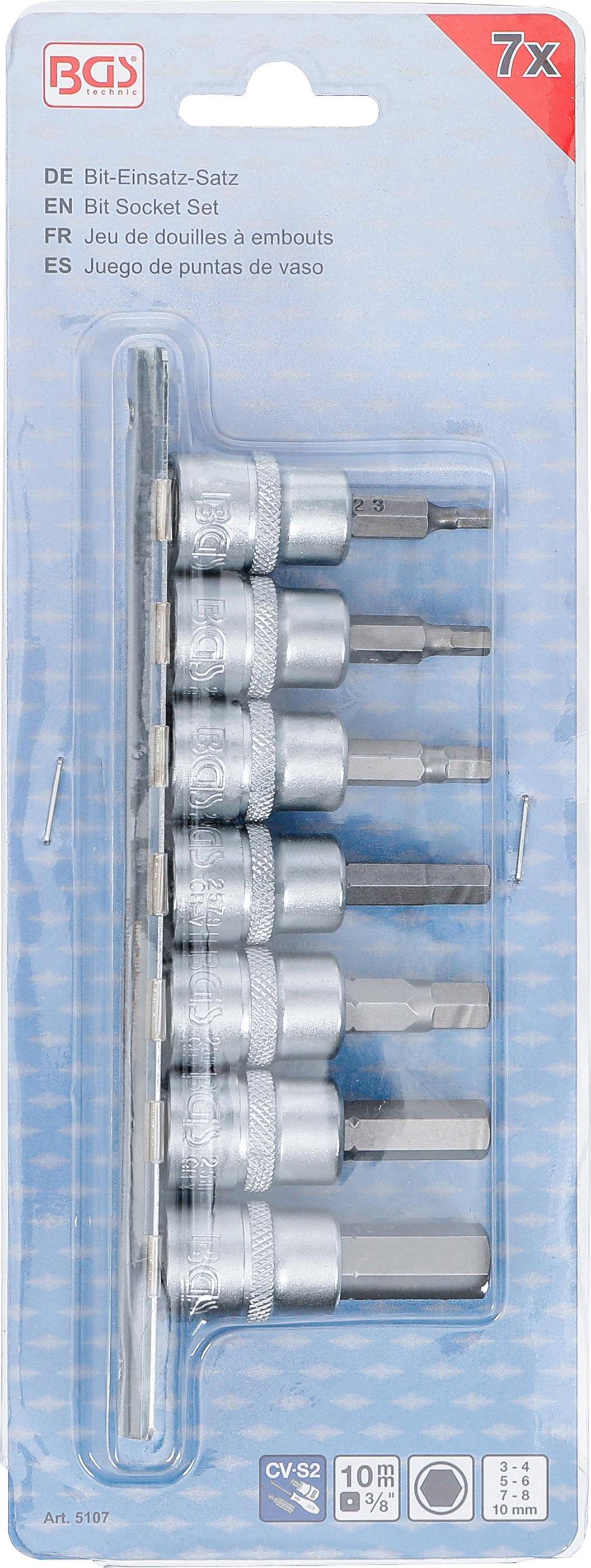 BGS technic Bit-Einsatz-Satz | Antrieb Innenvierkant 10 mm (3/8") |
