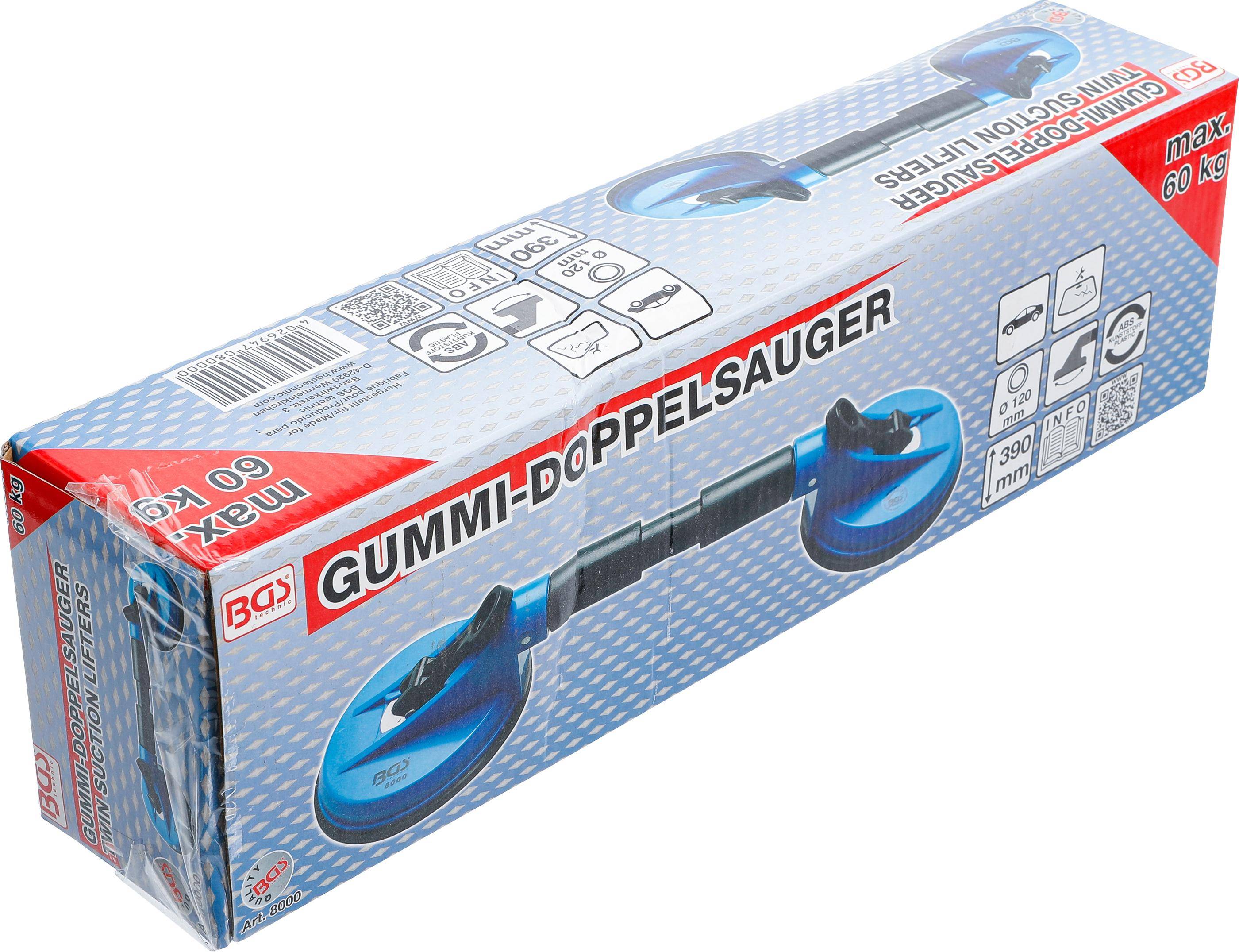 BGS Gummi-Doppelsauger | ABS | mit flexiblen Kpfen | 120 mm | 390 mm