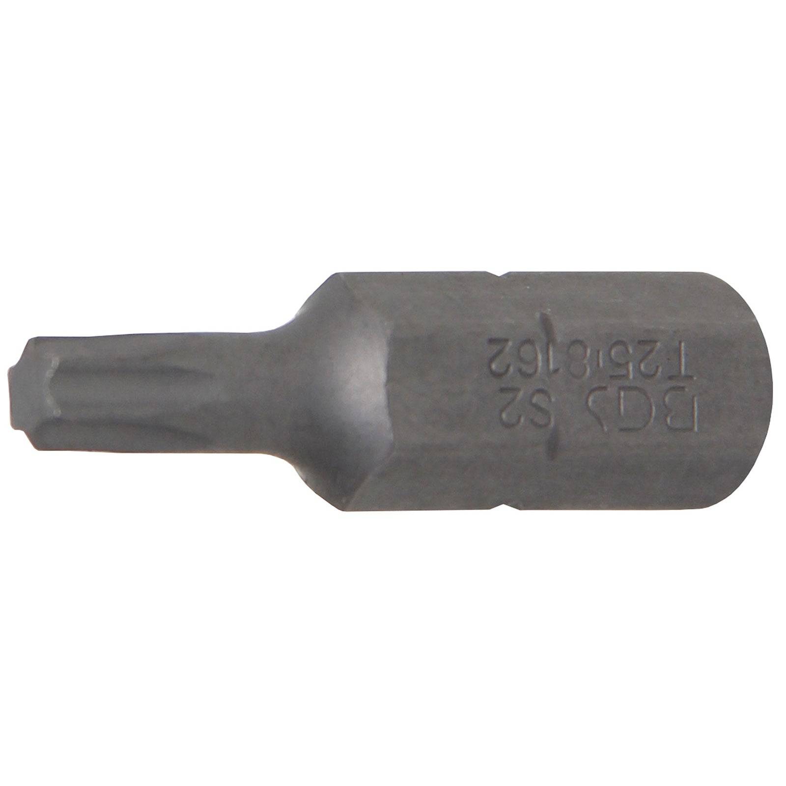 Ein Torx-Schraubenbit mit sechseckiger Basis und sternförmiger Spitze, verwendet zum Eindrehen von Schrauben mit sternförmiger Vertiefung.