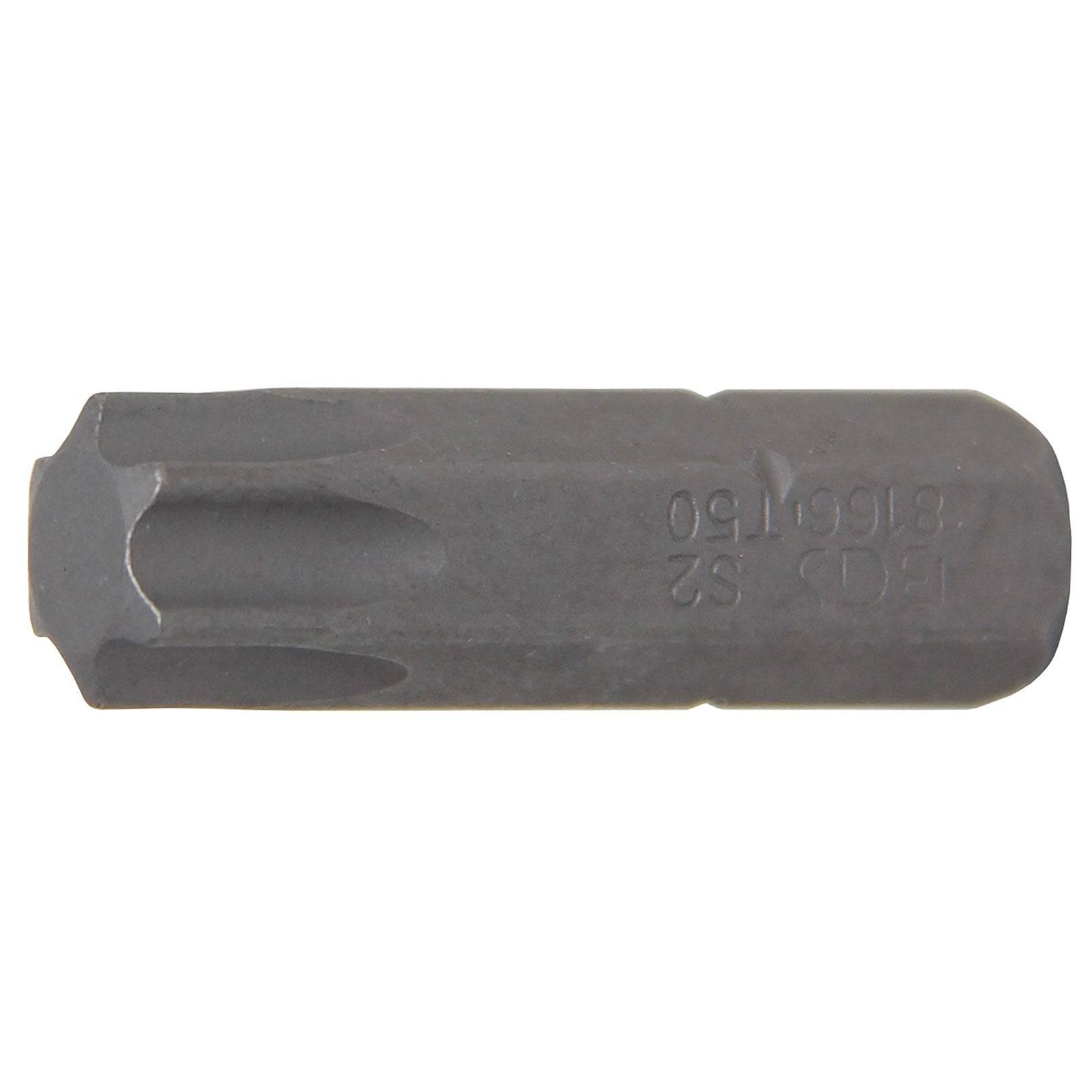 Ein Torx-T50-Schlagschraubereinsatz, grau gefärbt, mit der Aufschrift 'EPCD52 8150160' an der Seite, verwendet zum Eindrehen von Schrauben oder Bolzen.