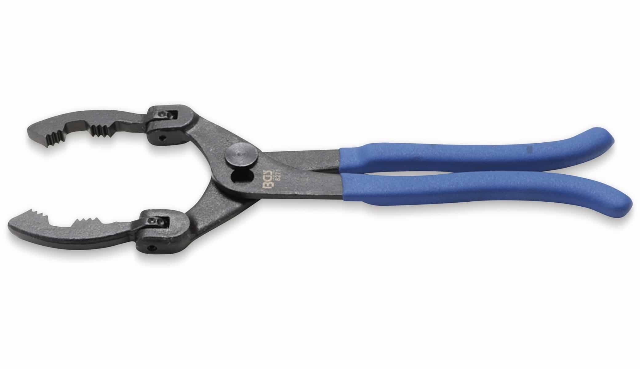 BGS TECHNIC Zange für Öl- und Kraftstofffilter, abwinkelbare Backen
