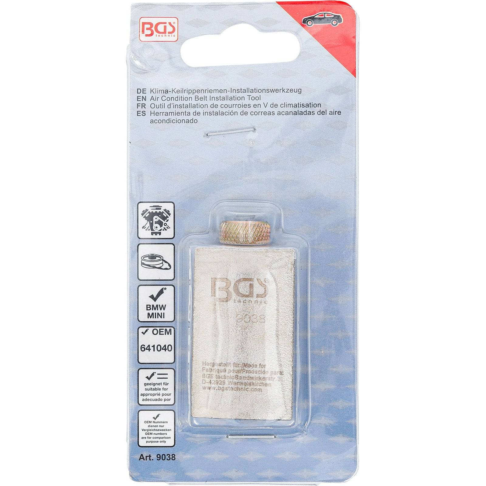 BGS Technik Werkzeug in Verpackung für die Klimaanlageninstallation, kompatibel mit BMW Mini Modellen. Artikelnummer 640140.