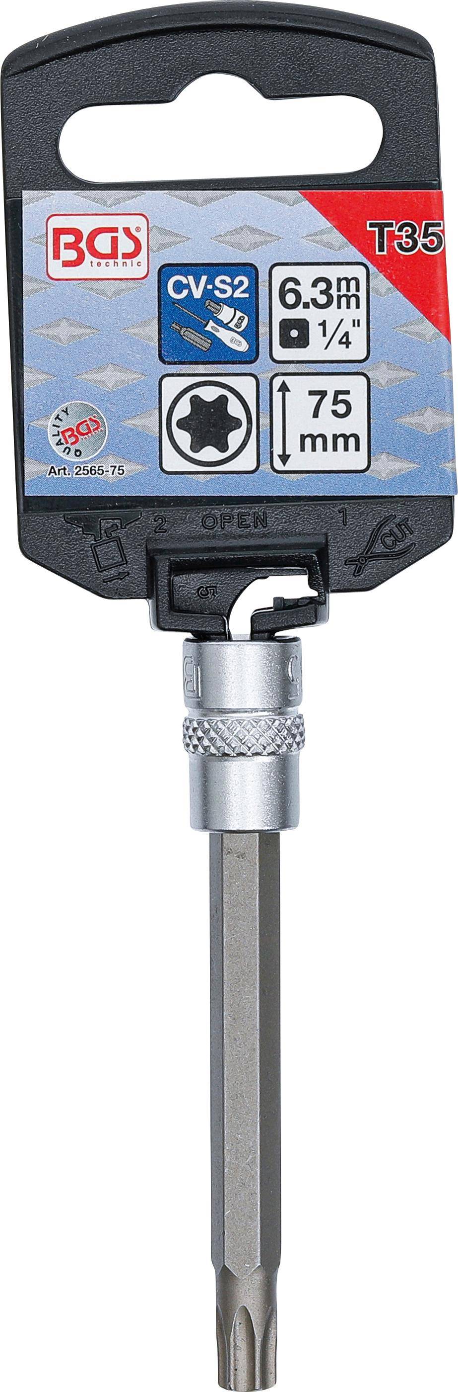 BGS technic Bit-Einsatz | Lnge 75 mm | Antrieb Innenvierkant 6,3 mm
