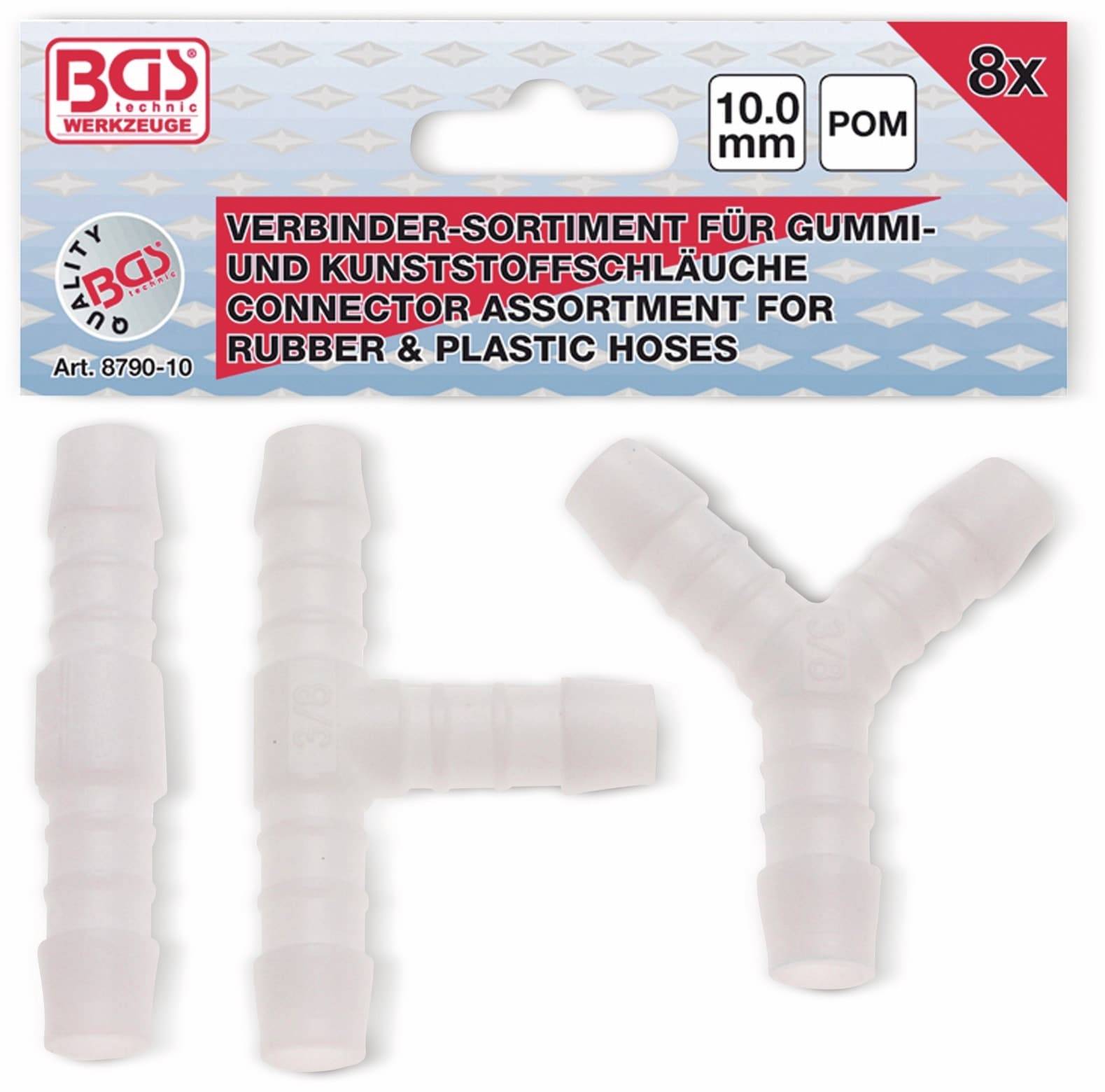 BGS TECHNIC Schlauch-Verbinder-Sortiment 10 mm, 8-teilig