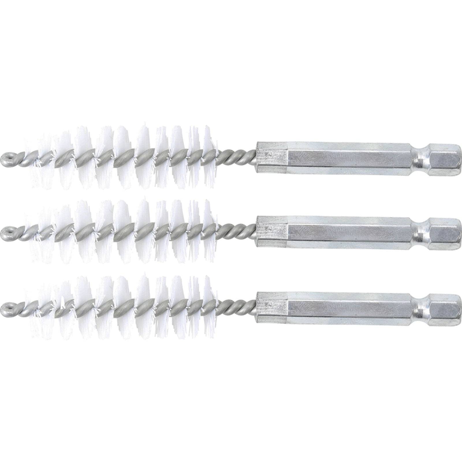 BGS Nylonbürste 14 mm Antrieb Außensechskant 6,3 mm (1/4") 3tlg. - 3078-14-N