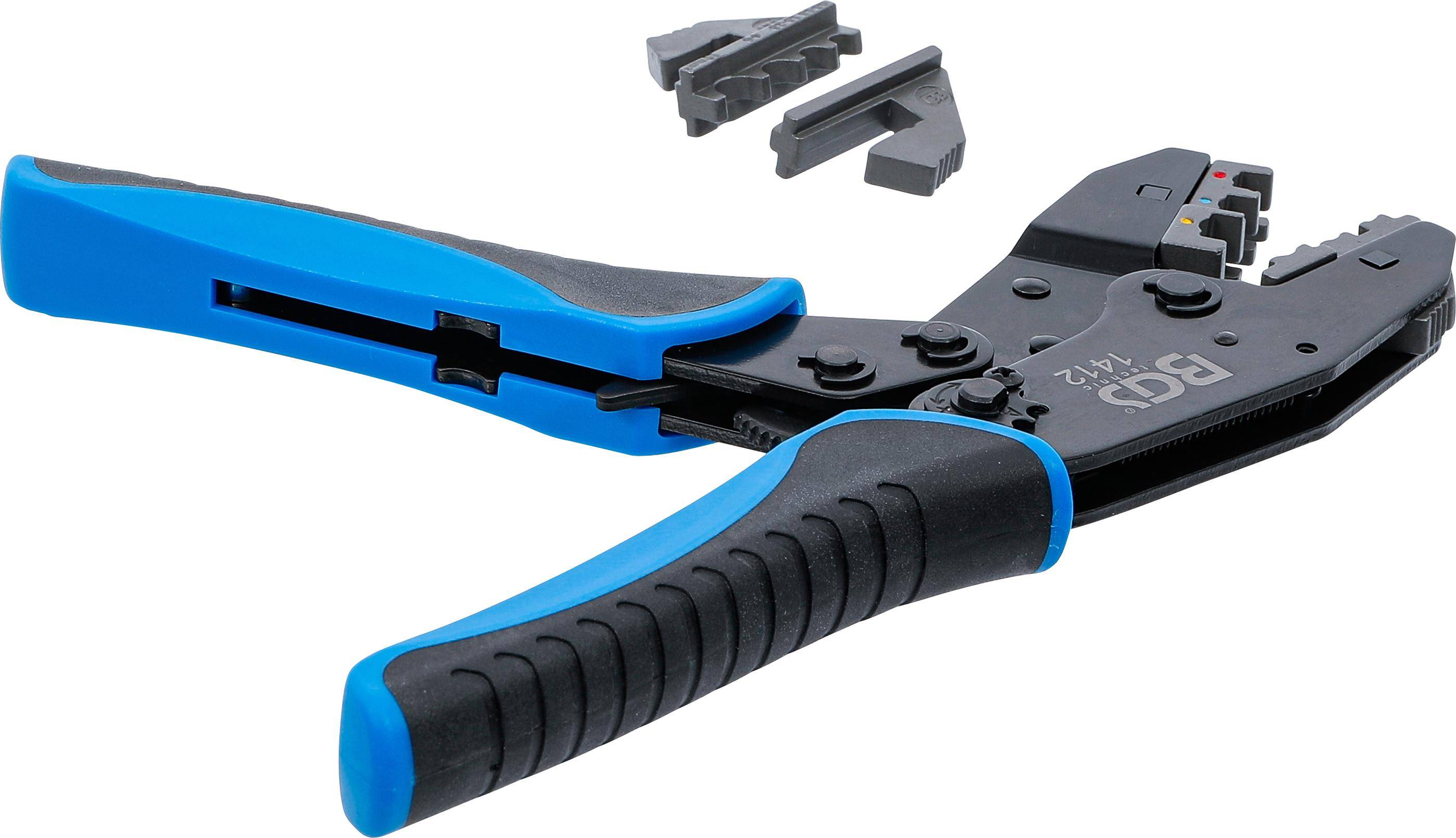 BGS technic Crimpzange mit Ratschenfunktion | auswechselbare