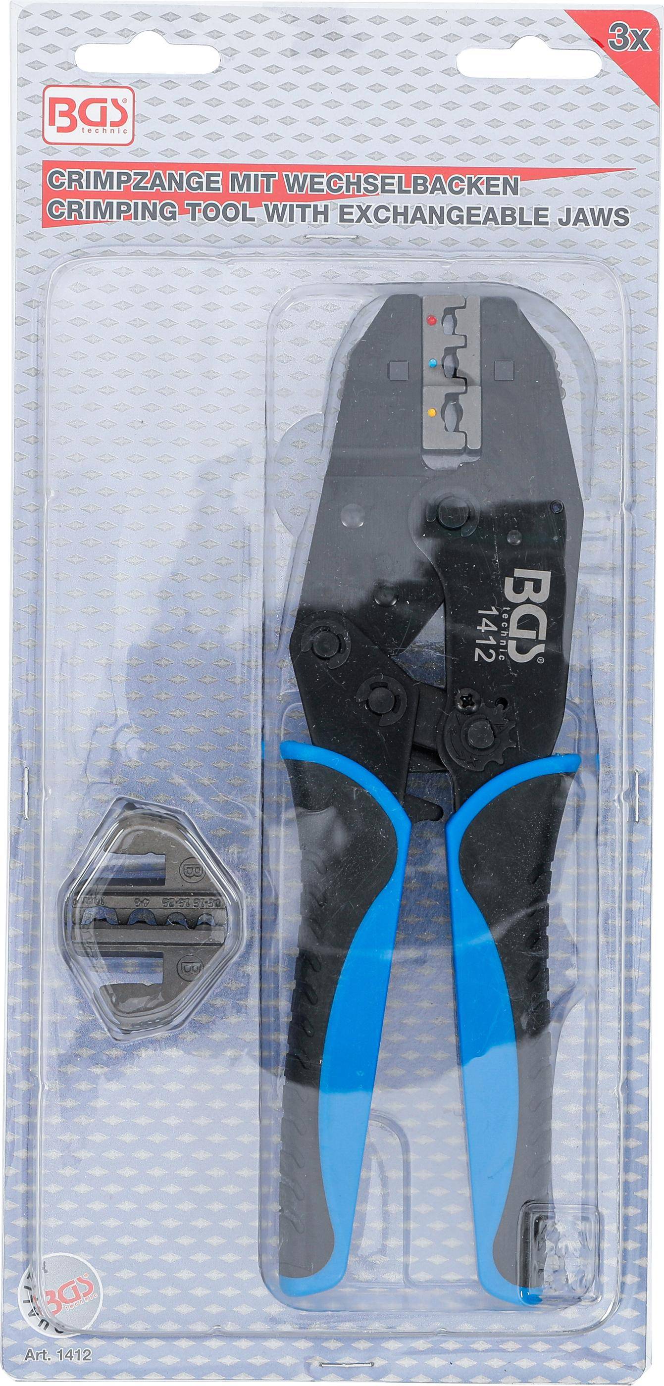 BGS Crimpzange mit Ratschenfunktion | auswechselbare