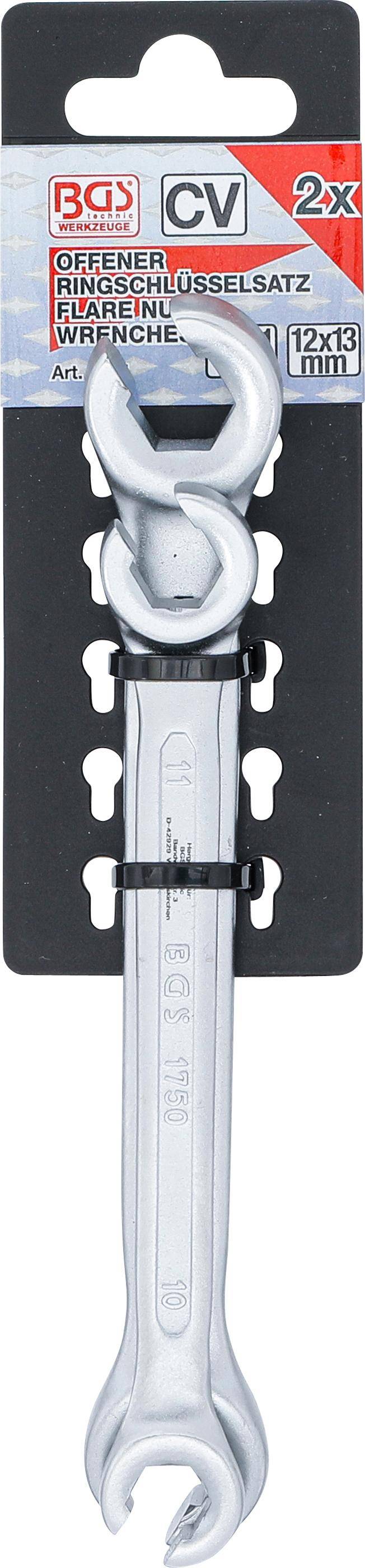 BGS technic Offener Doppel-Ringschlüssel-Satz | SW 10 x 11 / 12 x 13