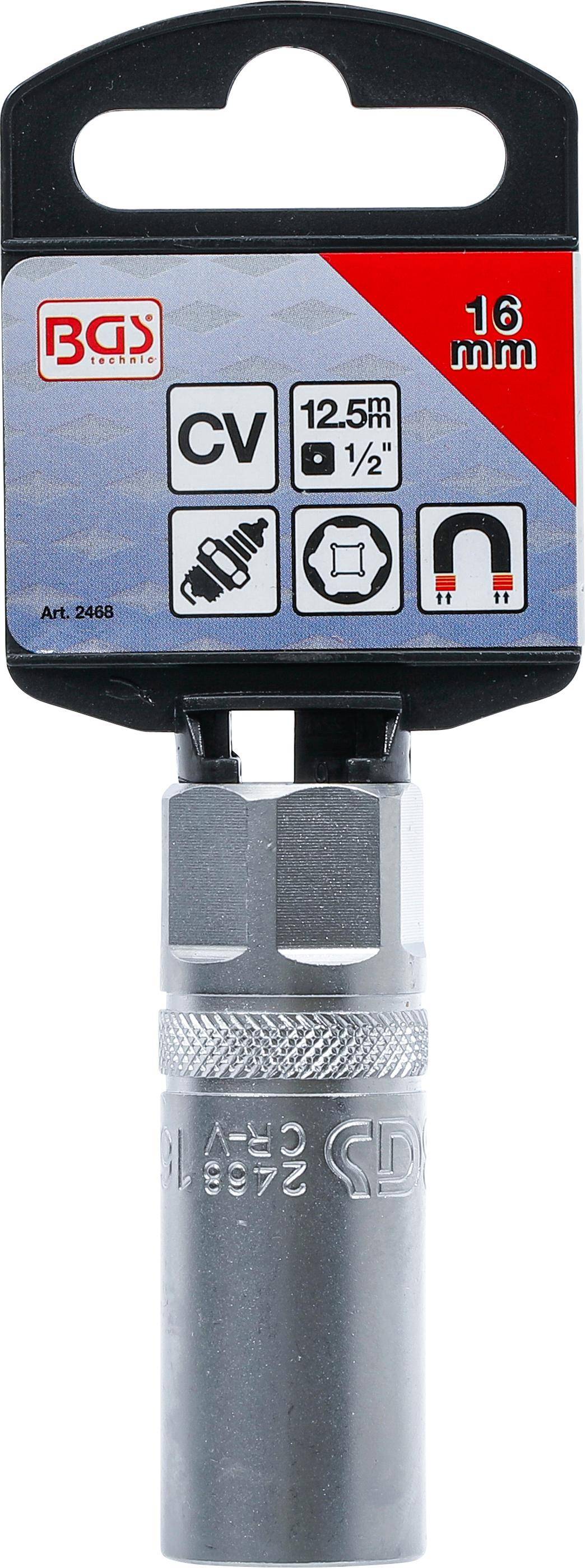 BGS Zündkerzen-Einsatz mit Magnet, Sechskant | Antrieb Innenvierkant