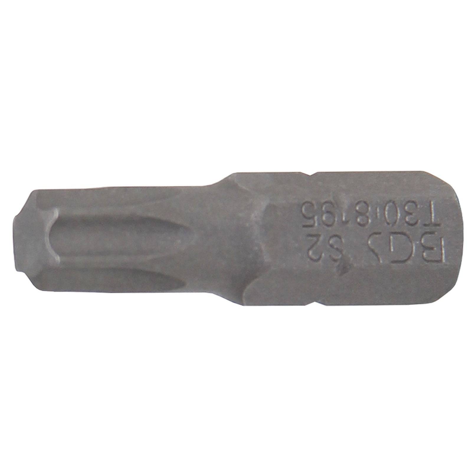 Ein kleiner, grauer Metallschraubenziehereinsatz mit einer sechseckigen Basis und einer sternförmigen Spitze, gekennzeichnet mit den Nummern 1301-936 und den Initialen BCS-52.