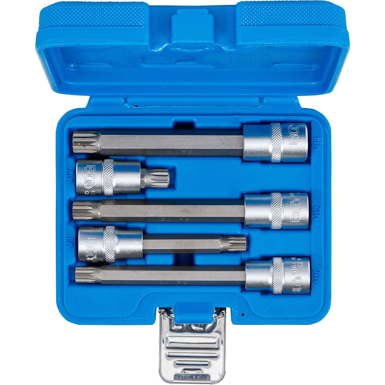 BGS Bit-Einsatz-Satz Antrieb Innenvierkant 12,5 mm (1/2") Innenvielzahn (für XZN) 5tlg. - 8449