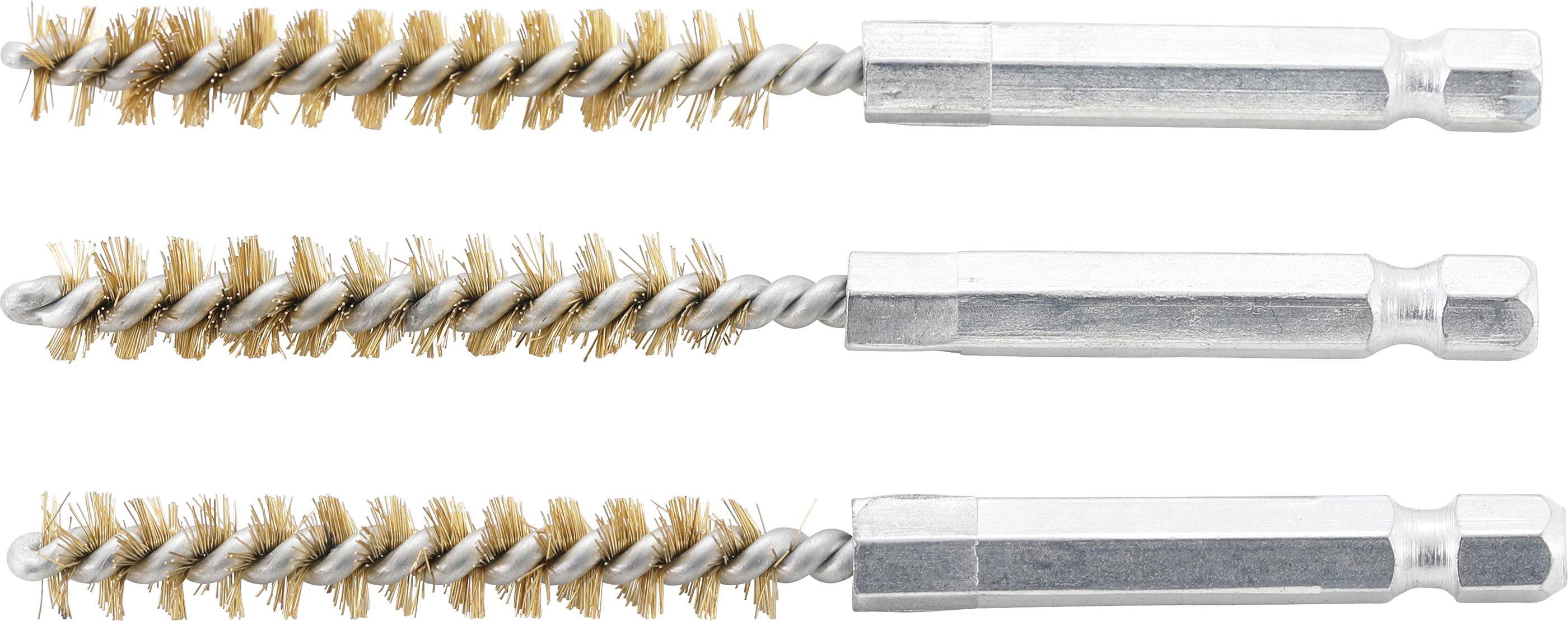 BGS technic Messingbürste | 8 mm | Antrieb Außensechskant 6,3 mm