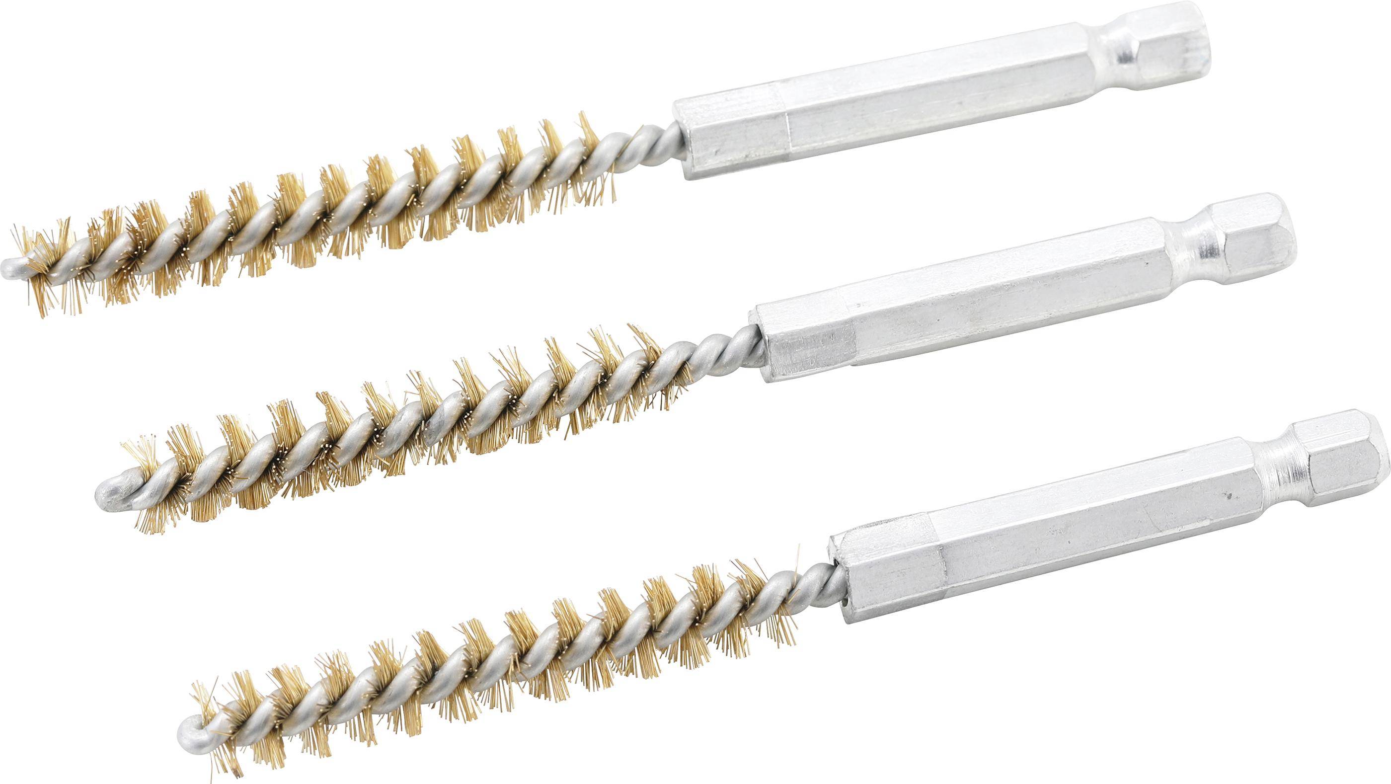 BGS technic Messingbürste | 8 mm | Antrieb Außensechskant 6,3 mm