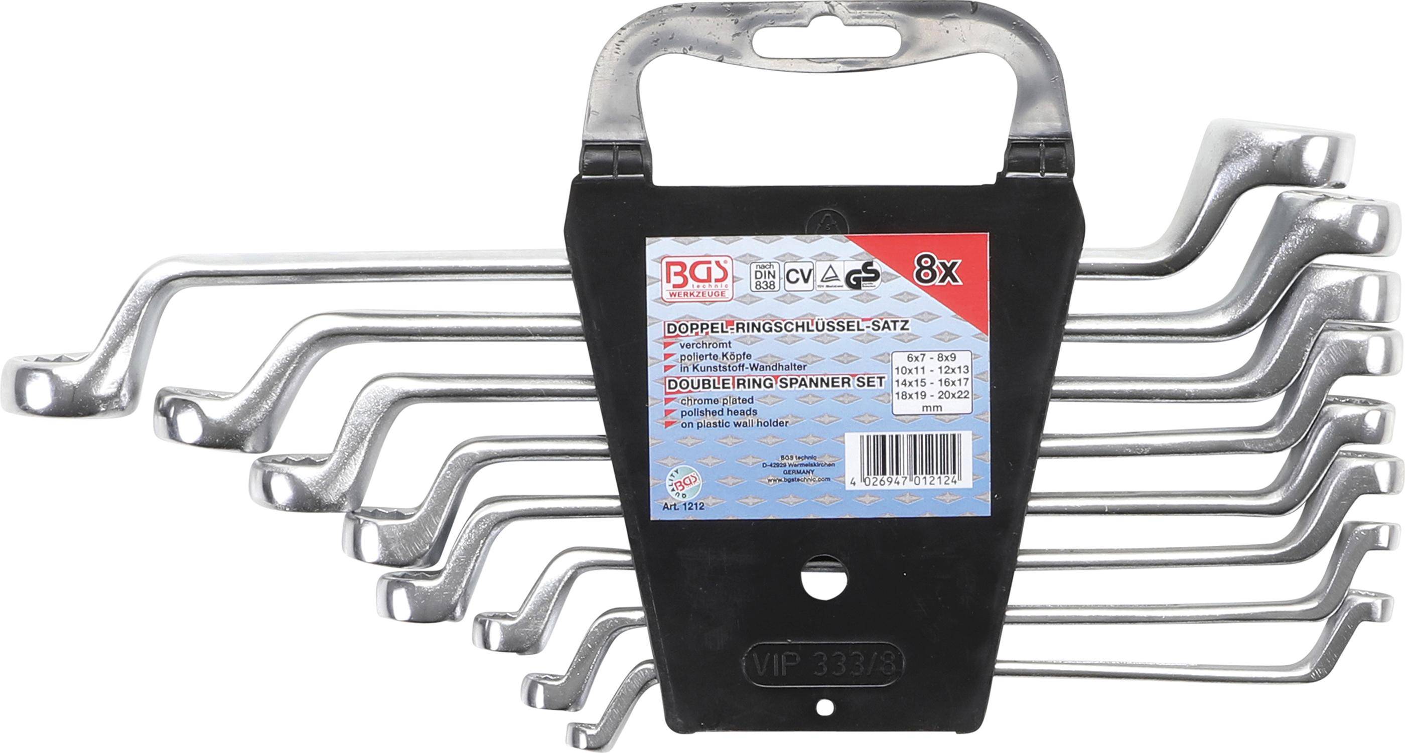 BGS Doppel-Ringschlssel-Satz | gekrpft | SW 6 x 7 - 20 x 22 mm |