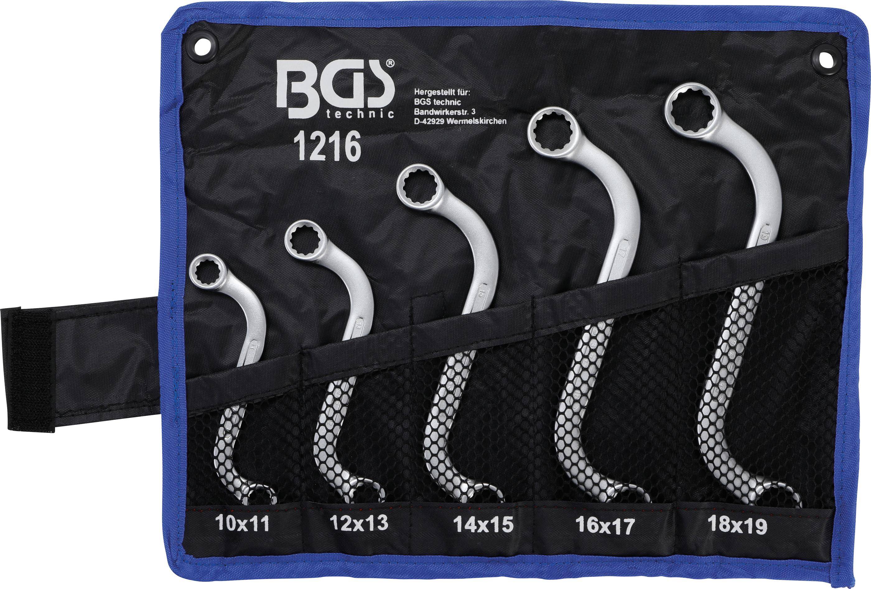 BGS Doppel-Ringschlüssel-Satz | S-Form | SW 10 x 11 - 18 x 19 mm |