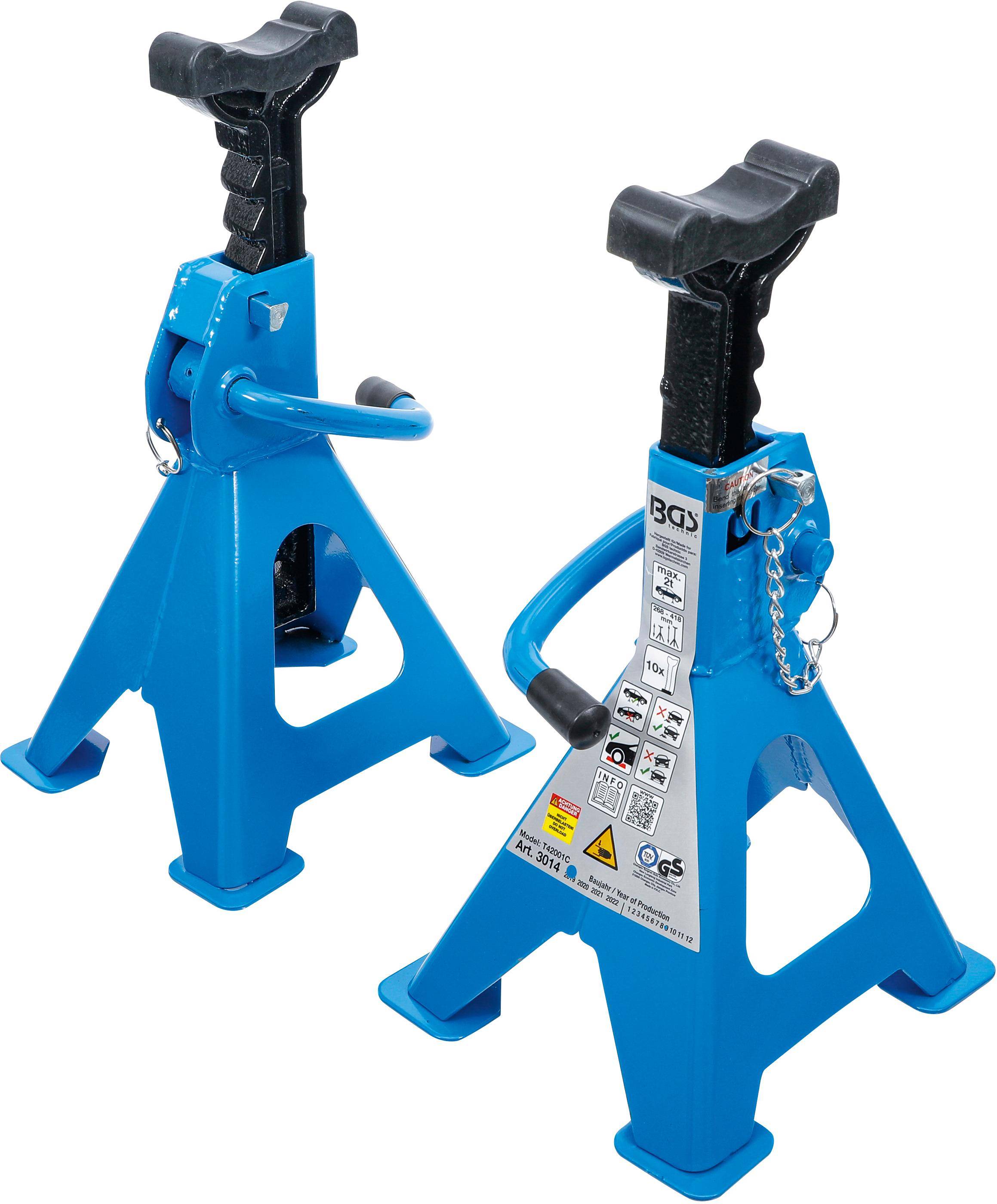BGS technic Unterstellböcke | Traglast 2000 kg / Paar | Hub 268 - 418